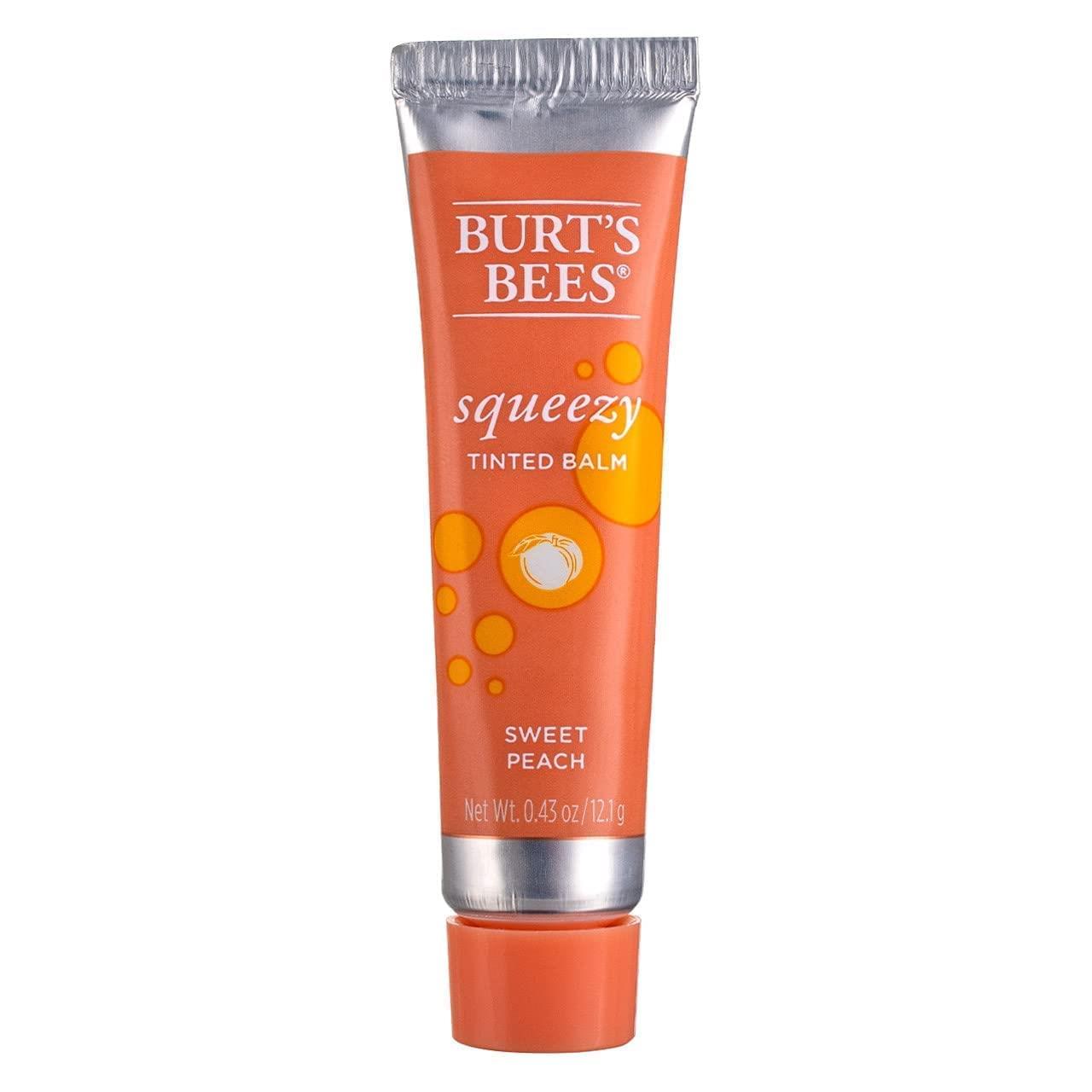 Burt's Bees 100% Natural Origin Squeezy Tinted Lip Balm, Sweet Peach, 0.43 Ounce Squeeze Tube