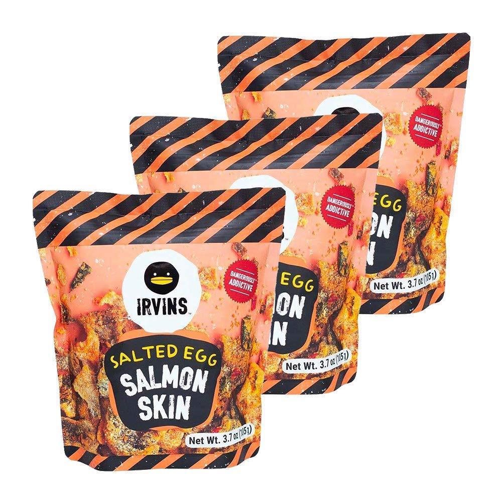 IRVINS Dangerously Addictive Salted Egg Chips Crisps Snacks (Salted Egg Salmon, 105g (Pack of 3))