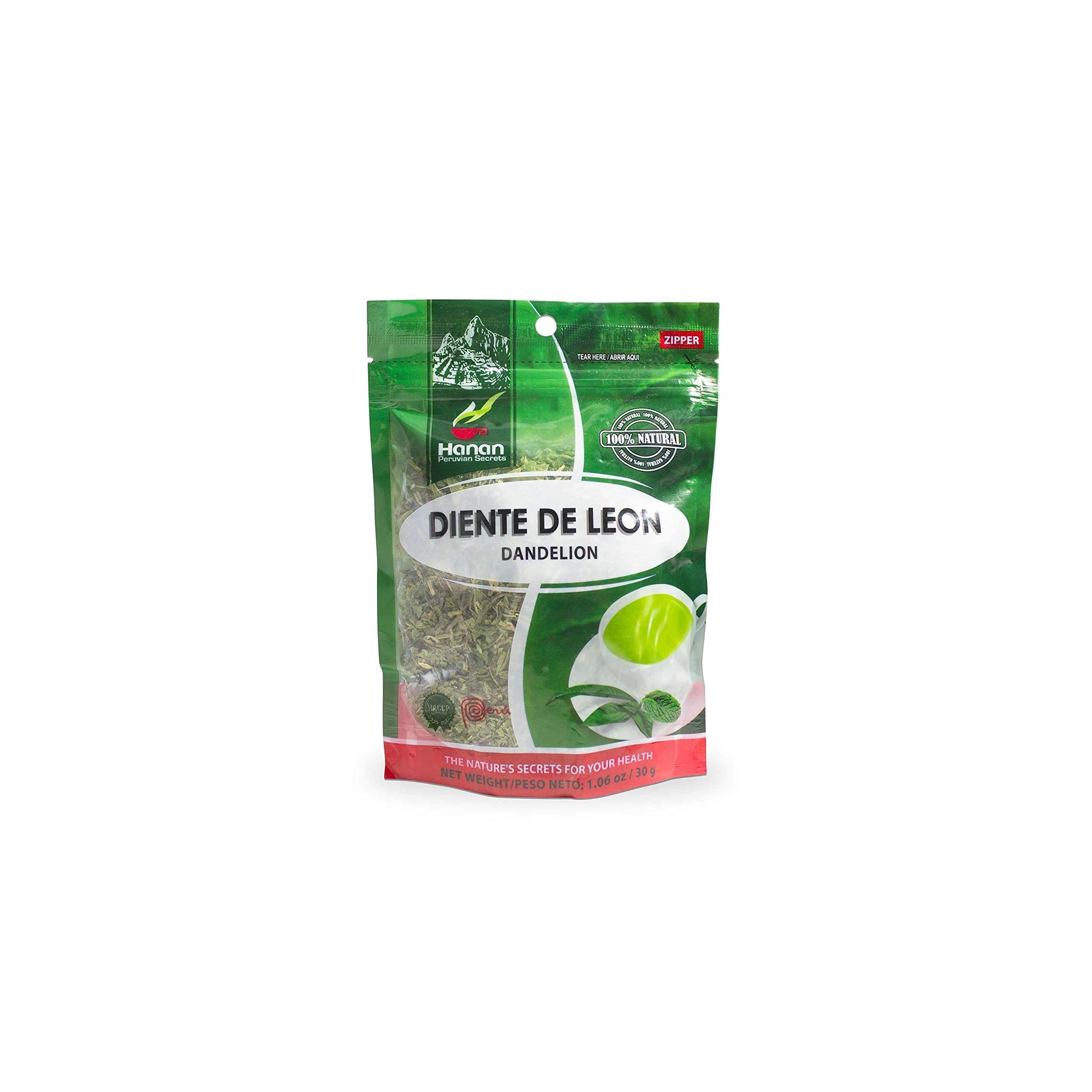Hanan Peruvian Secrets Diente De Leon Herbal Tea | 100% Natural Dandelion Leaves | 1.06oz / 30g | Naturally Supports Healthy Digestion | Soothes Occasional Stomach Discomfort -3 Pack
