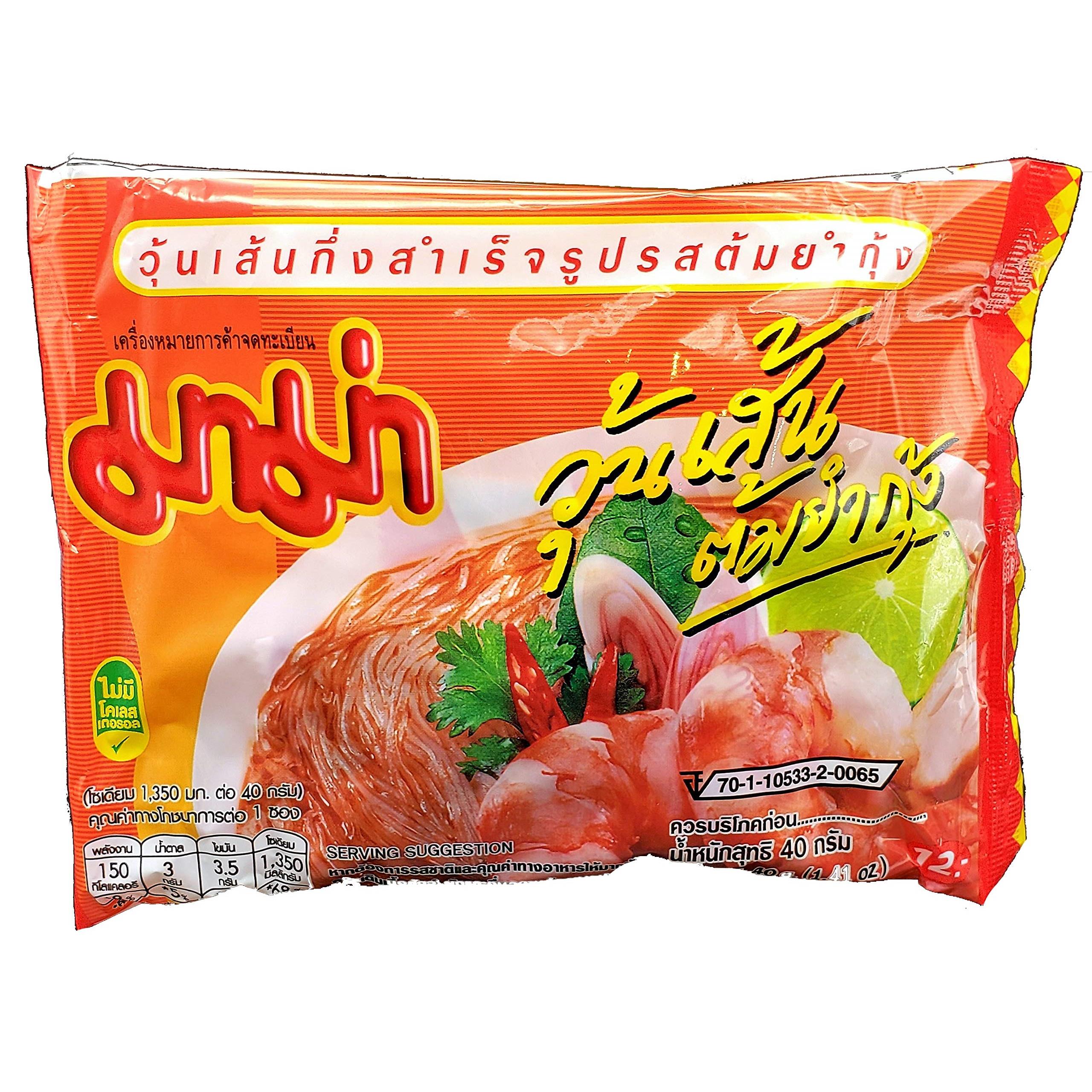 MAMA Bean Vermicelli Tom Yum Koong (Shrimp) Flavor Oriental Style Instant Ramen (10 Pack)