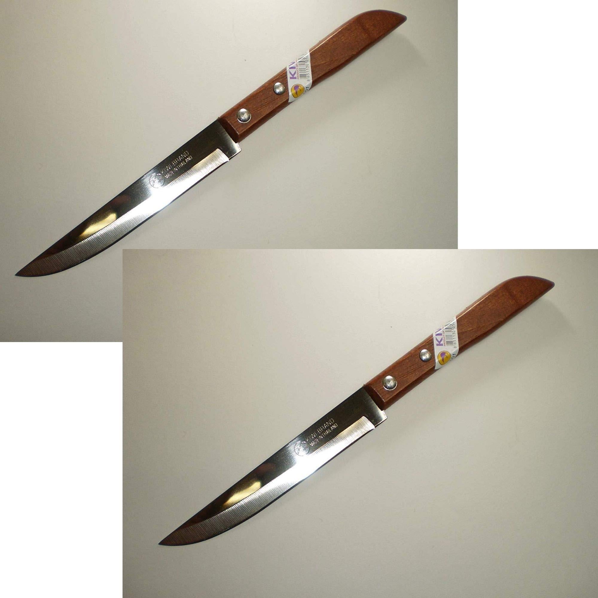Set of 2 KIWI Stainless Steel Knives, wood handle # 501