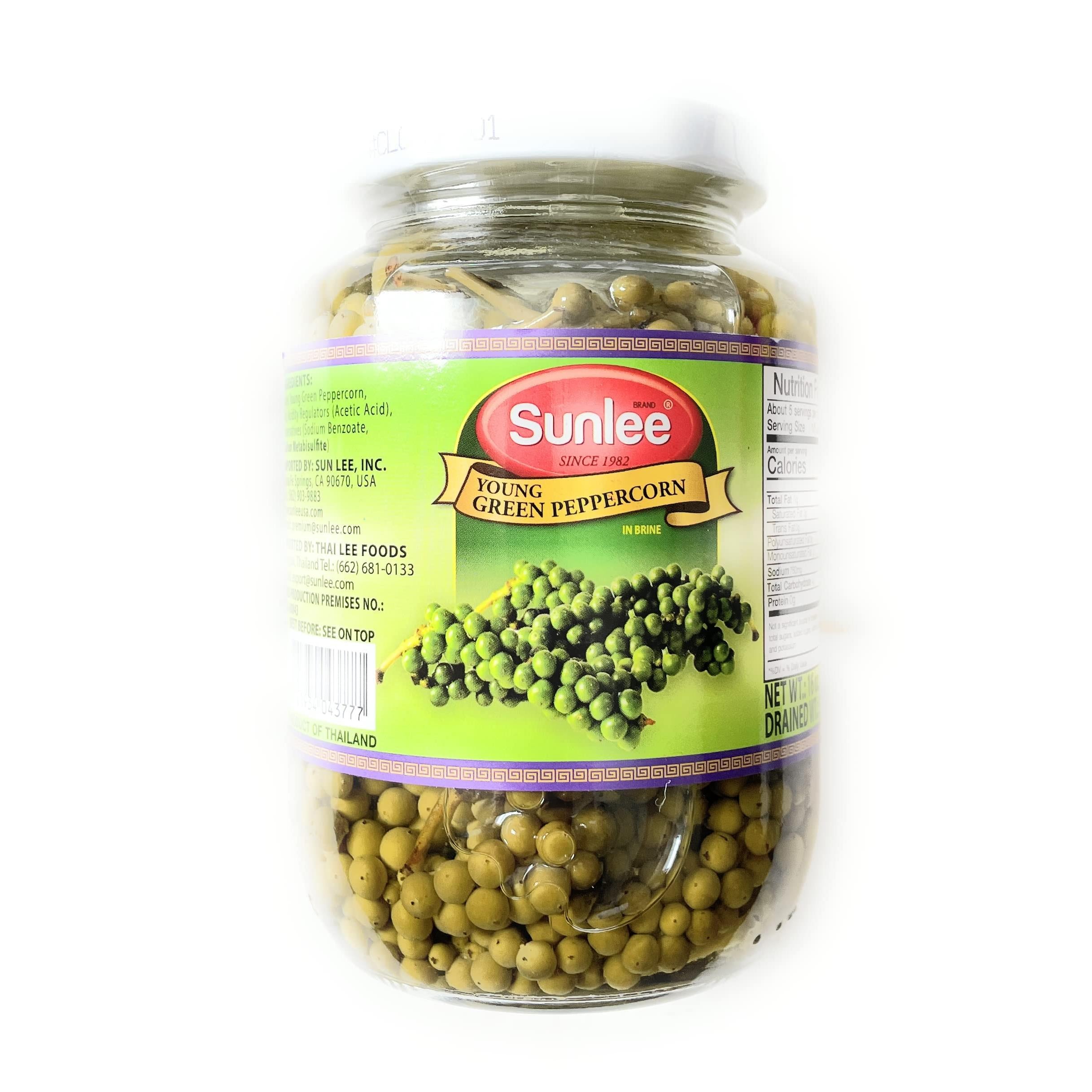 Sunlee Young Green Peppercorn in Brine 16 oz, Pack of 1