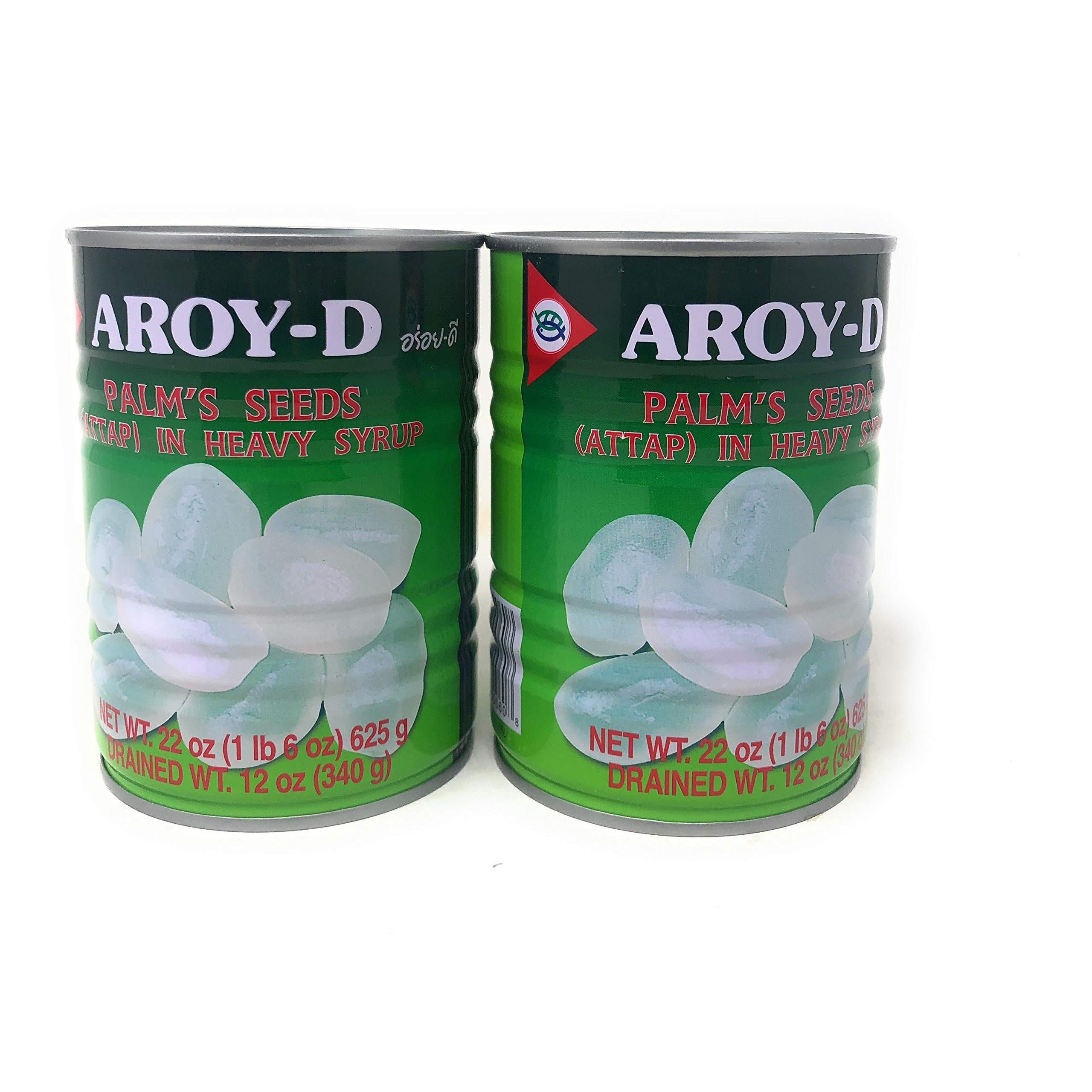 Aroy-d Palms Seeds (attap) in Heavy Syrup 22oz (Pack of 2)
