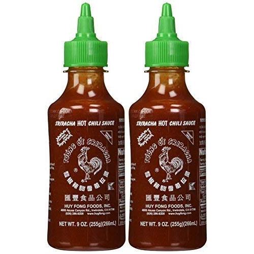 Huy Fong Sriracha Hot Chili Sauce 9 Ounce Bottle (2 Pack), chili,original