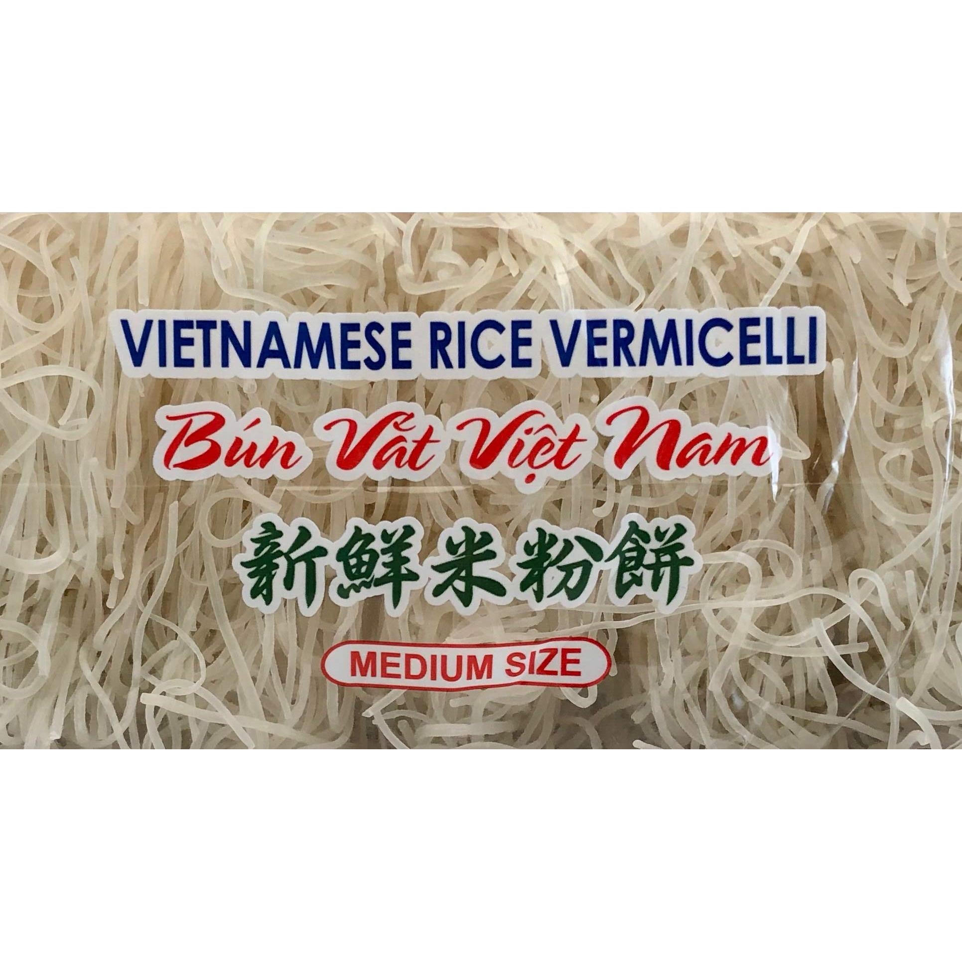 Three Ladies Brand Vietnamese Rice Vermicelli, Medium Size Noodles, 1 Pound Bag, [Pack of 2]