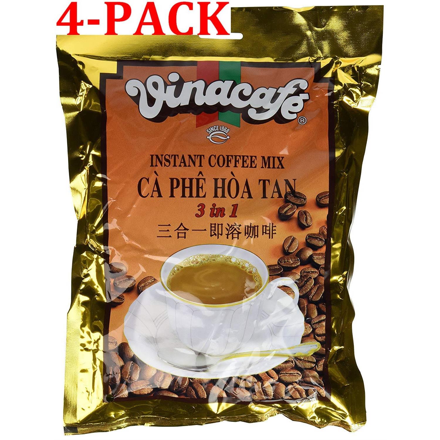 Vinacafe Vietnamese 3 in 1 Instant Coffee Mix, 20 Sachets (14.11 Oz) , Pack of 4