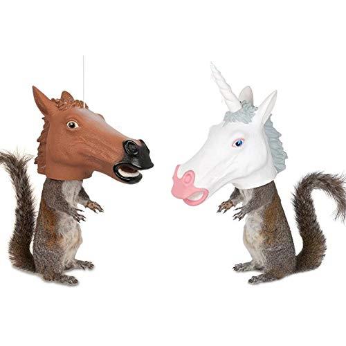 Squirrel Feeder Unicorn Head / Horse Head Duo - These Will Bring All The Laughs!