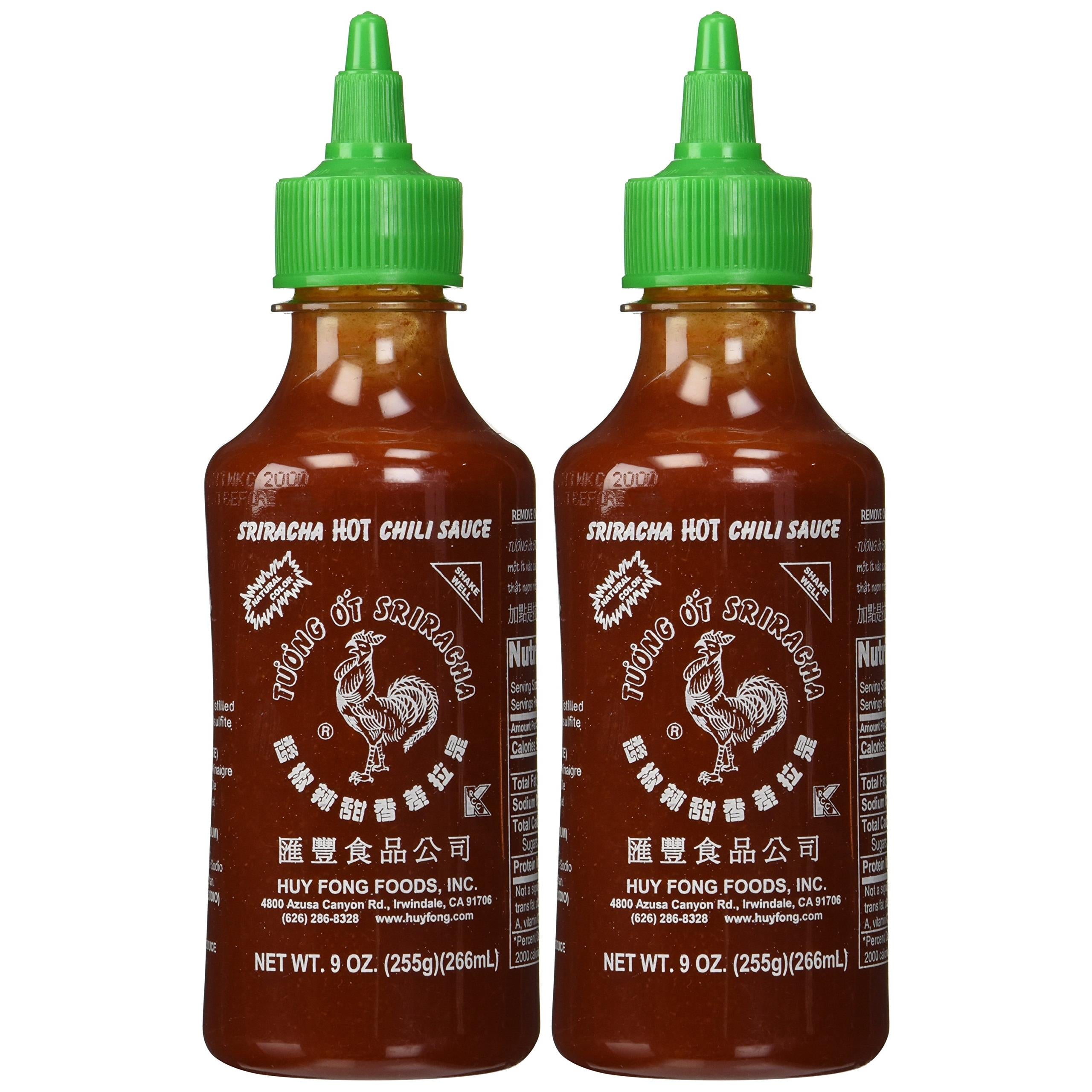 Huy Fong, Sriracha Hot Chili Sauce, 9 Ounce Bottle (2 Pack)