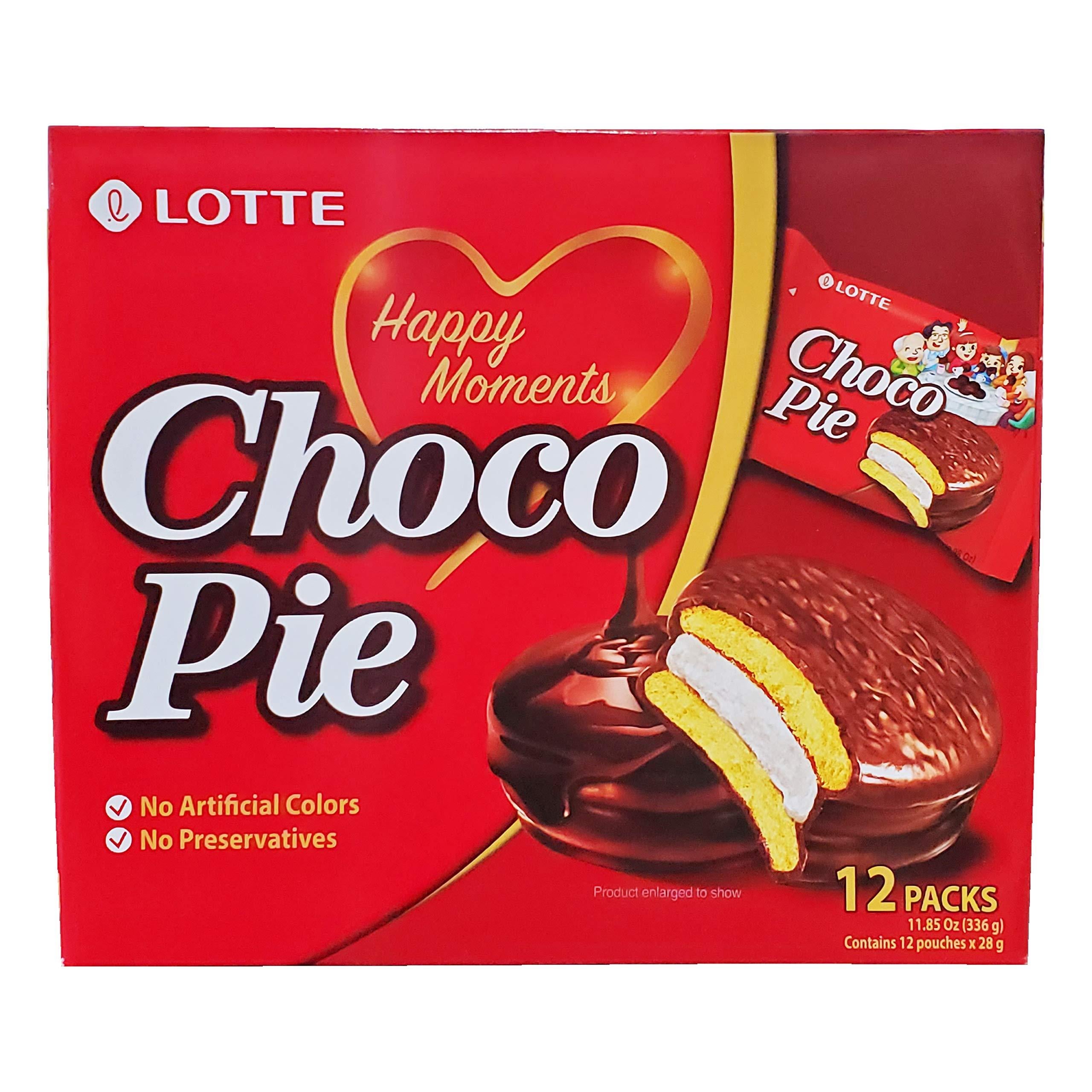 Lotte Choco Pie Snack 12 Individually Wrapped 11.85oz 12 Count (Pack of 1)