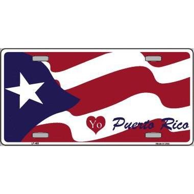 I Love Puerto Rico Metal Novelty License Plate Tag LP-468
