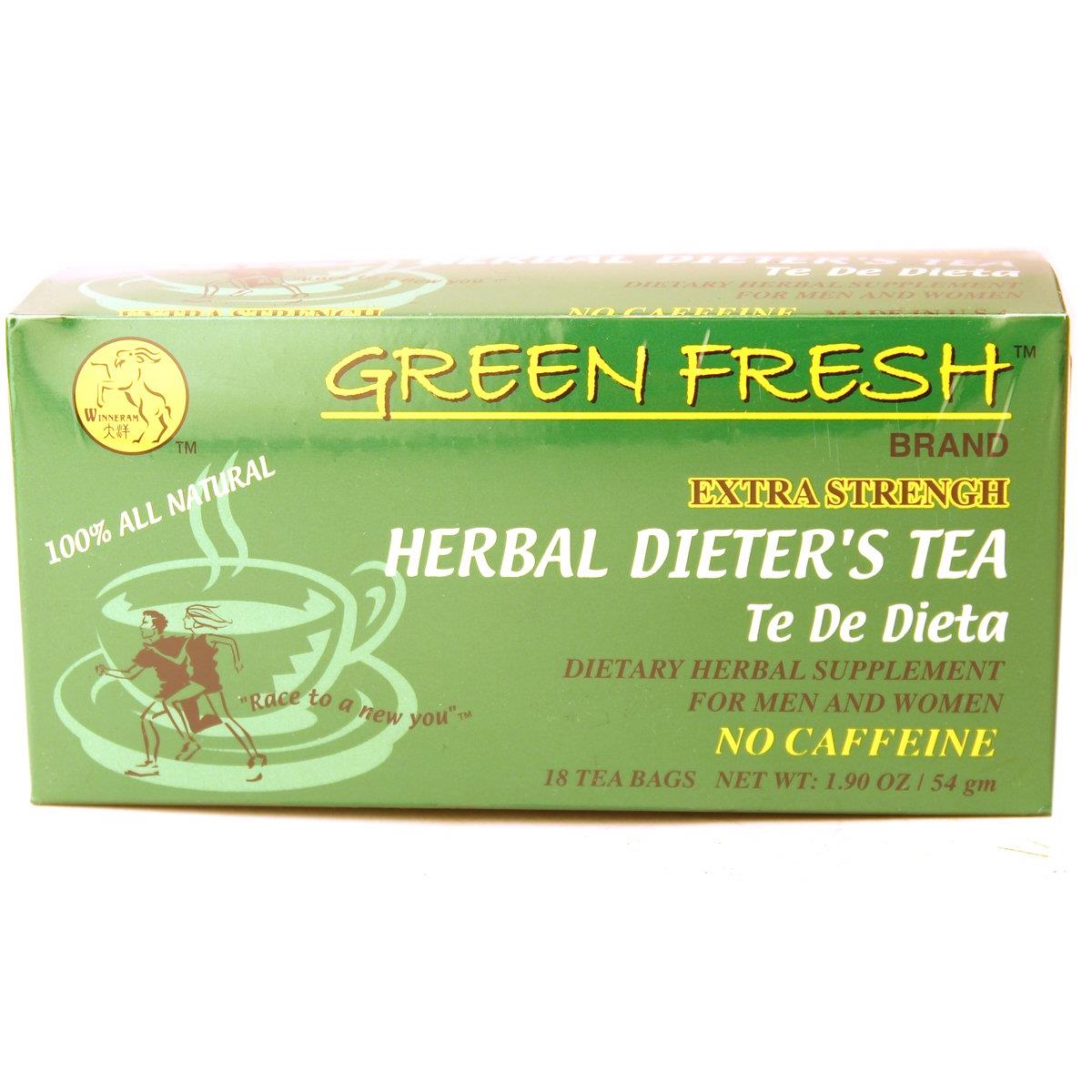 Green Fresh Extra Strength Herbal Dieters Tea, 18 Tea Bags