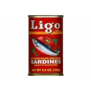 Ligo Sardines in Tomato Sauce with Chili Added (Spicy) - 5.5oz [ 3 units]