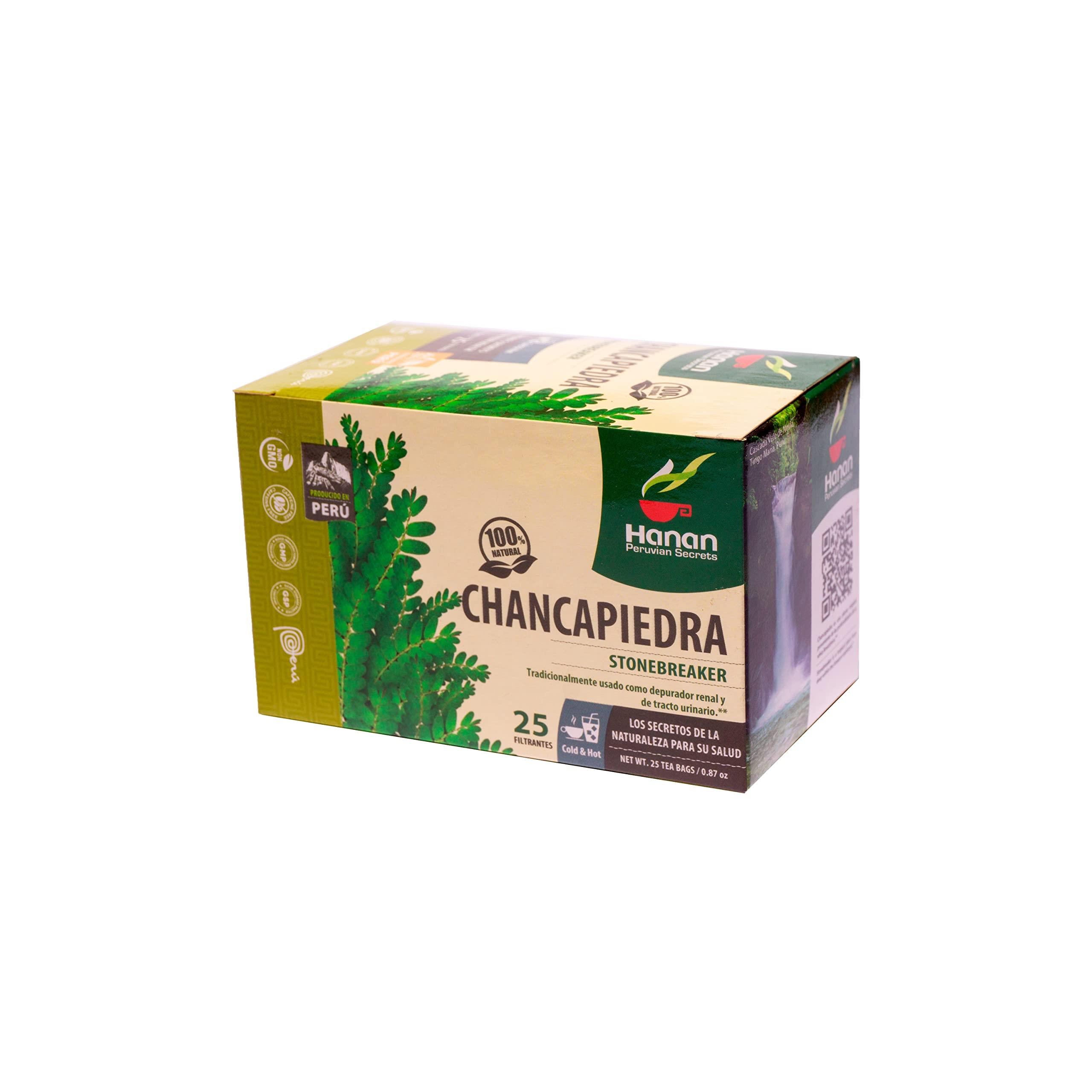 Hanan Peruvian Secrets Chancapiedra Herbal Tea | 100% Natural Stonebreaker | 25 Tea Bags | Aids in Promoting Normal Kidney Function Naturally