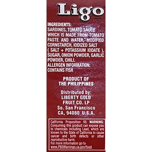 Ligo Sardine Bundle, 3 Cans Sardines in Tomato Sauce, 3 Cans Sardines in Tomato Sauce with Chili Added, [Pack of 6 Cans]