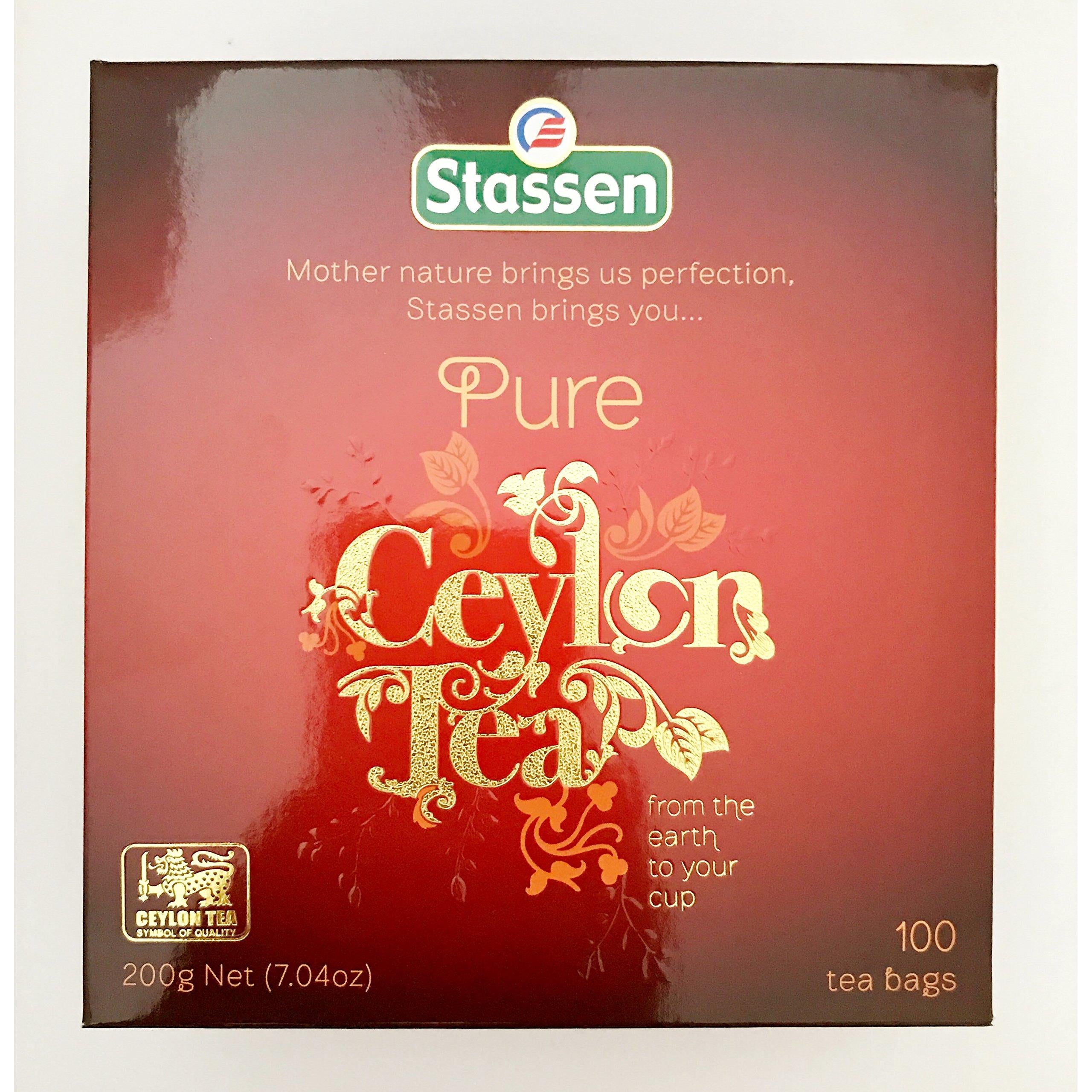 Stassen Pure Ceylon Tea / 100 Tea Bags / 200g / 7.1oz.