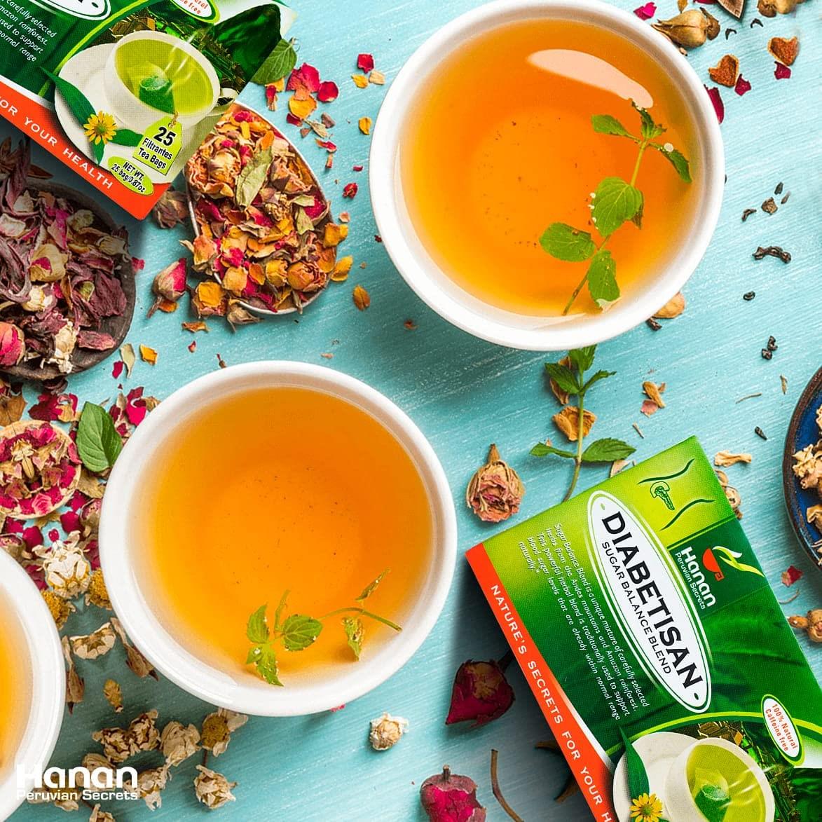 Hanan Peruvian Secrets Deabetisan Herbal Tea | 100% Natural S ugar Balance Blend | 25 Tea Bags | Traditionally used for Supporting Glucose Levels