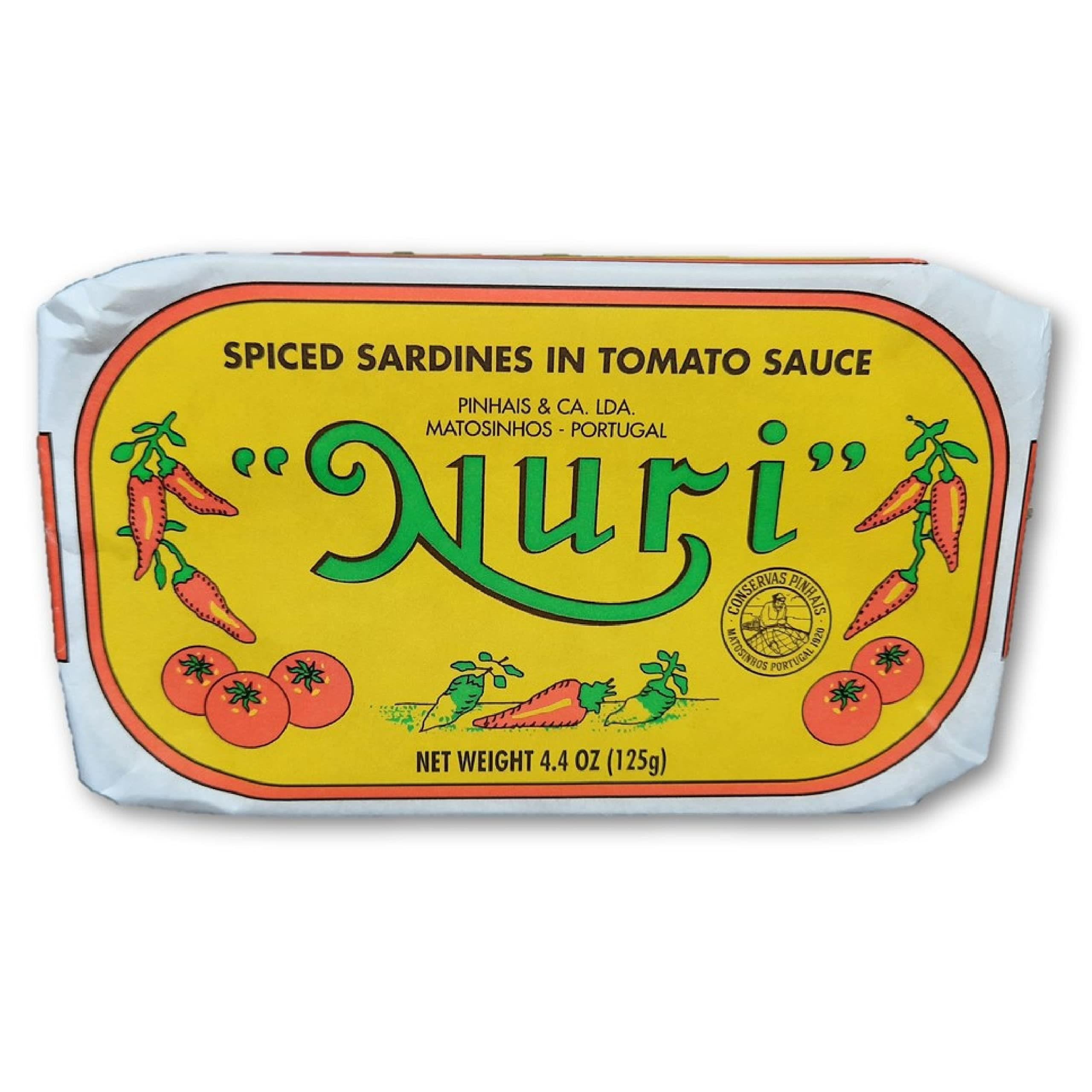 NURI Portuguese Sardines in Spiced Tomato Sauce - 8 Pack - (4.4 oz cans)