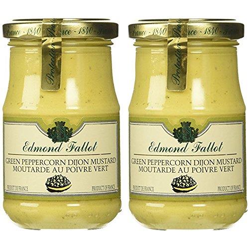 Edmond Fallot Green Peppercorn Dijon Mustard, 7.4 oz Jar (Pack of 2) 