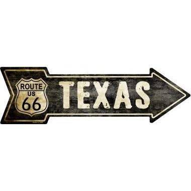 SMART BLONDE Vintage Route 66 Texas Novelty Metal Arrow Sign A-129