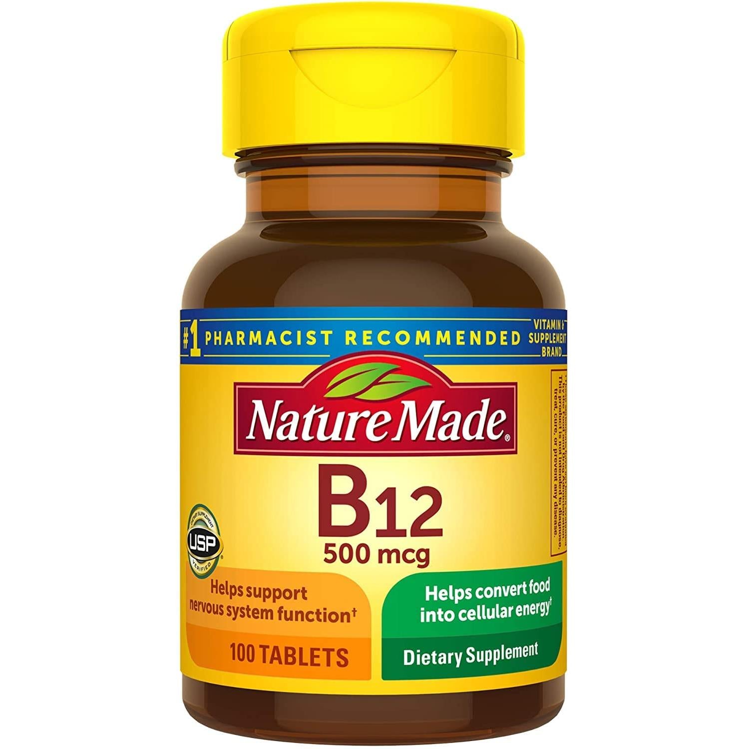Nature Made Vitamin B-12 500 mcg Tablets 100 ea (Pack of 2)