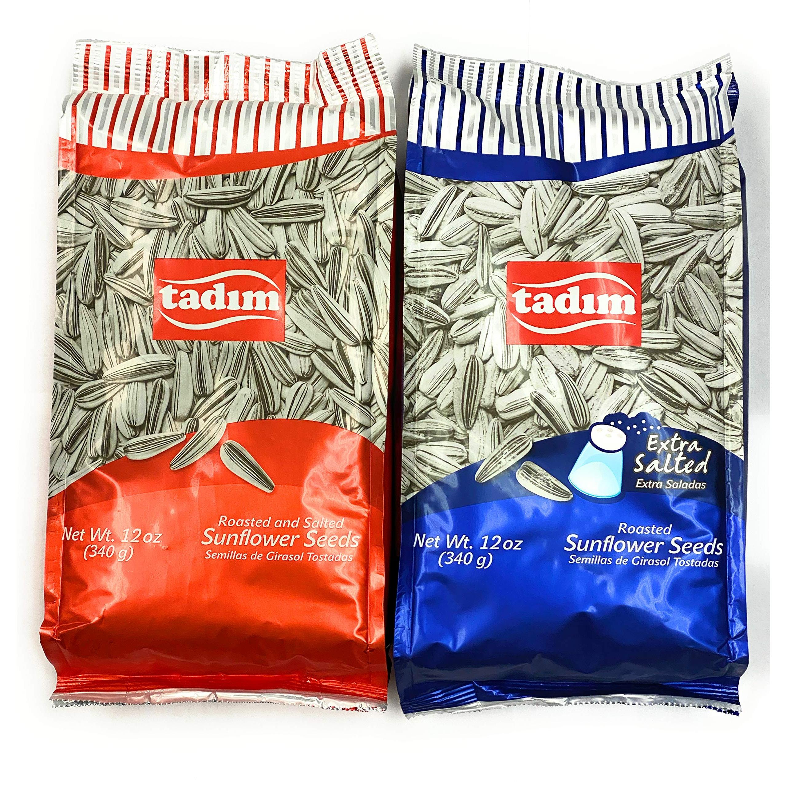 Tadim Salted and Extra Salted Sunflower Seeds 12 oz Pack of 2 From Germany
