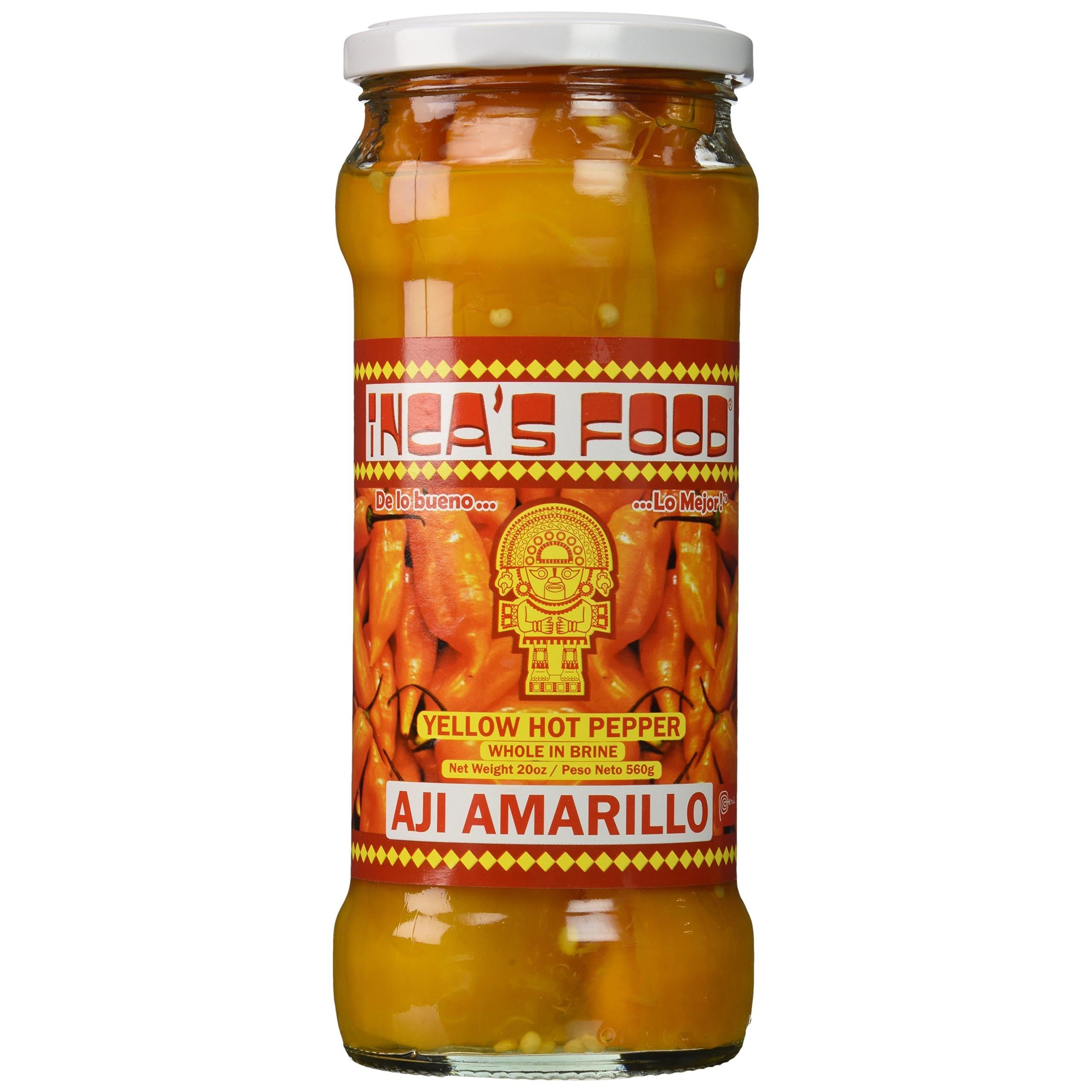 Inca's Food Aji Amarillo Enteros en Salmuera (Yellow Hot Pepper Whole in Brine) - Product of Peru