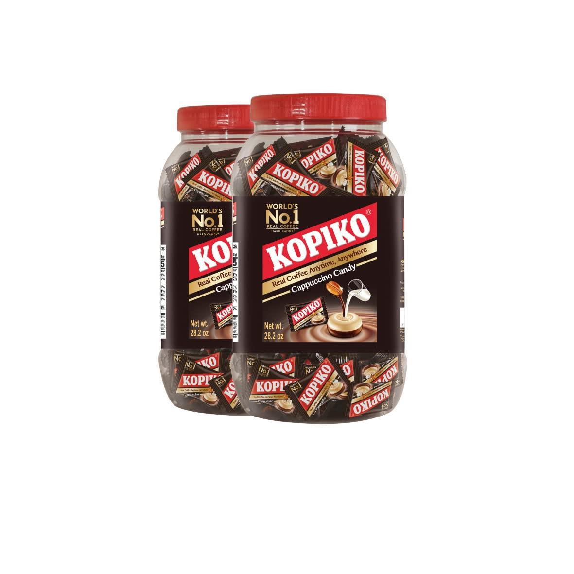 Kopiko, Candy in Jar, Cappuccino Candy, 800g/28.2oz (Pack of 2) World's No.1 Real Coffee Hard Candy