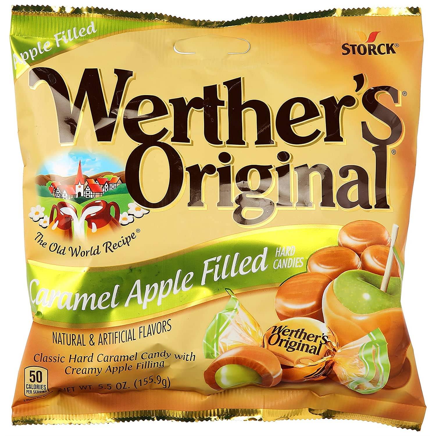 Werthers Caramel Apple Filled Hard Candies, 5.5 oz, 4 Pack