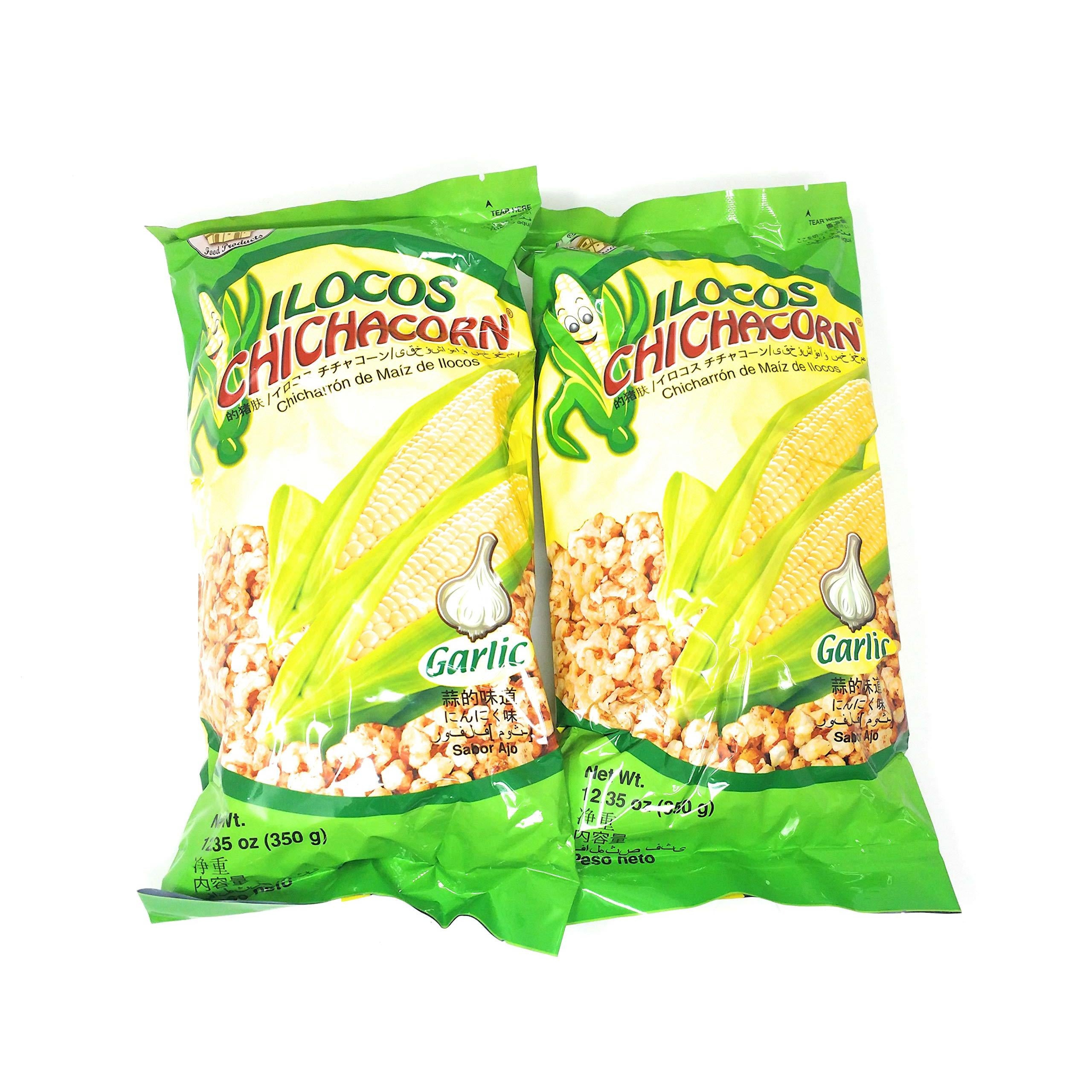 Ilocos Chichacorn Cornick Corn Nuts - Garlic Flavor, 12.35 oz (350g), 2 Pack