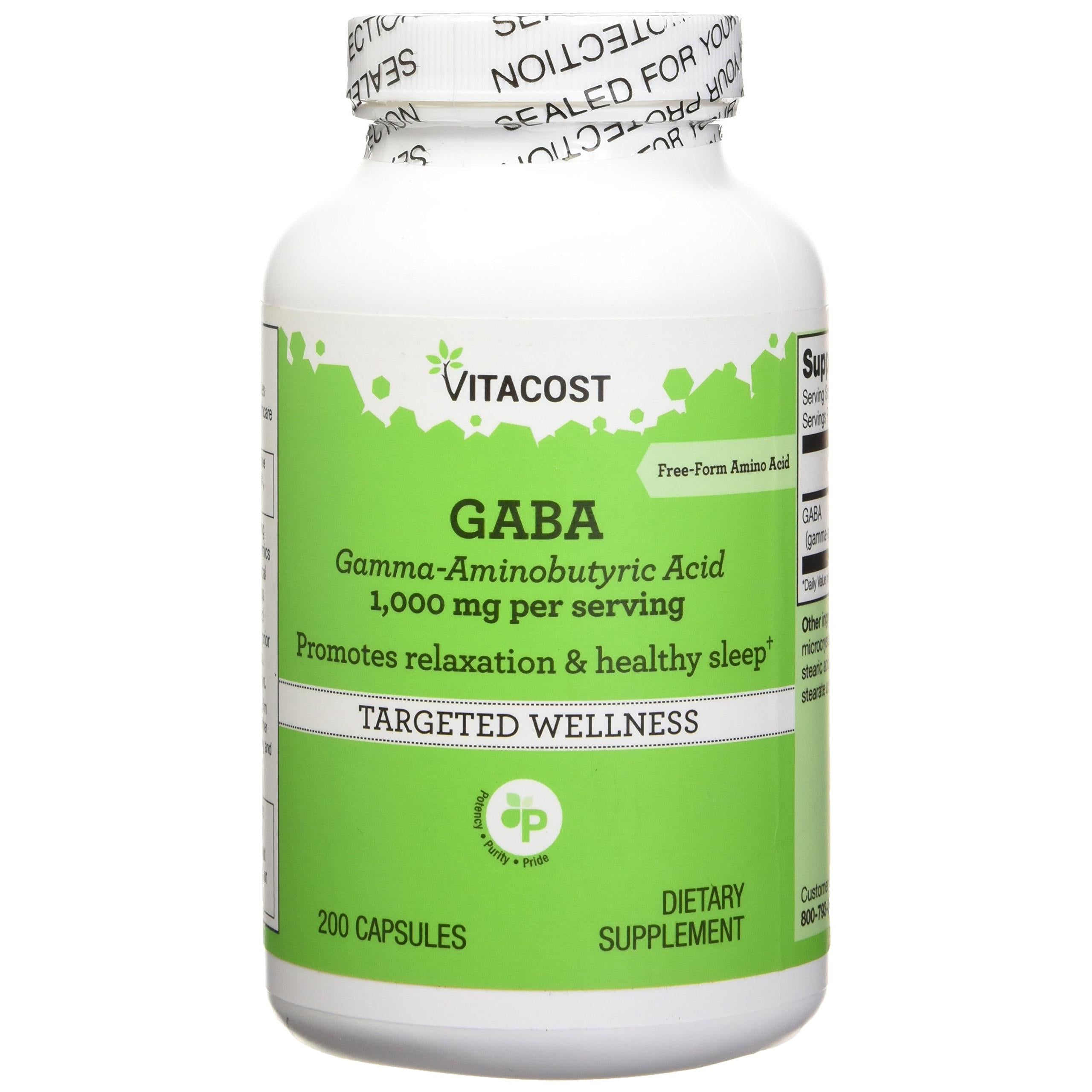 Vitacost GABA Gamma - Aminobutyric Acid - 1,000 mg per Serving - 200 Capsules