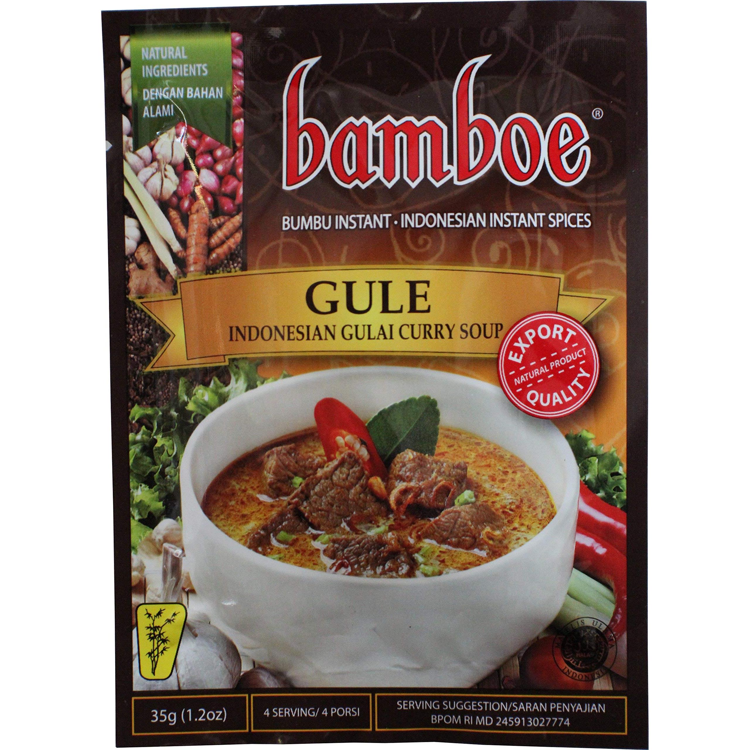 Bamboe Bumbu Instant Gule - Indonesian Gulai Curry soup , 35 Gram (Pack of 3)