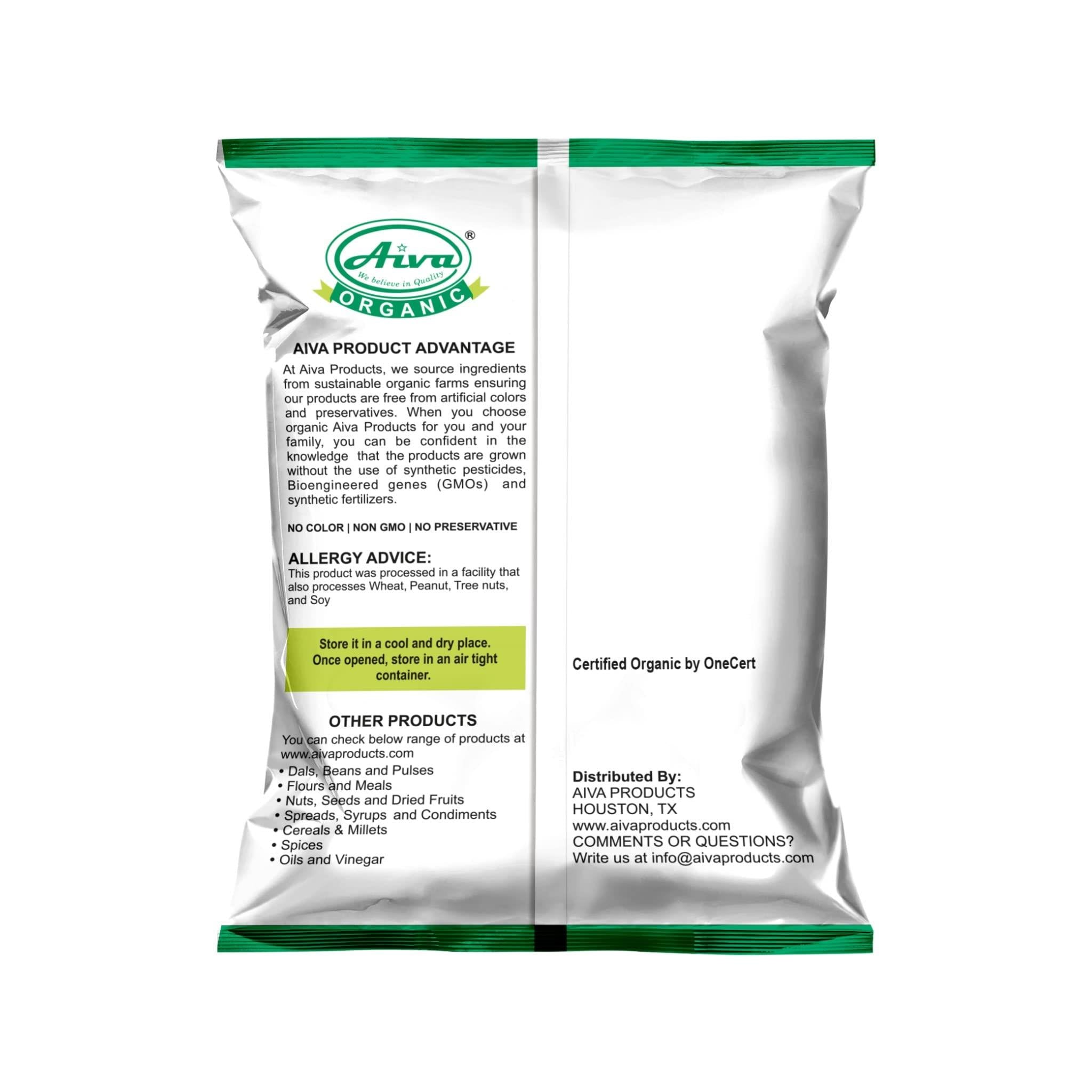 AIVA Organic Red Lentils Whole 2 LB - Washed | NO Husk (Dry Lentils, Non-GMO, Kosher, Raw, Masoor Malka Bulk)