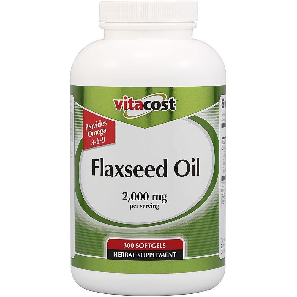 Vitacost Flaxseed Oil - 2,000 mg per Serving - 300 Softgels