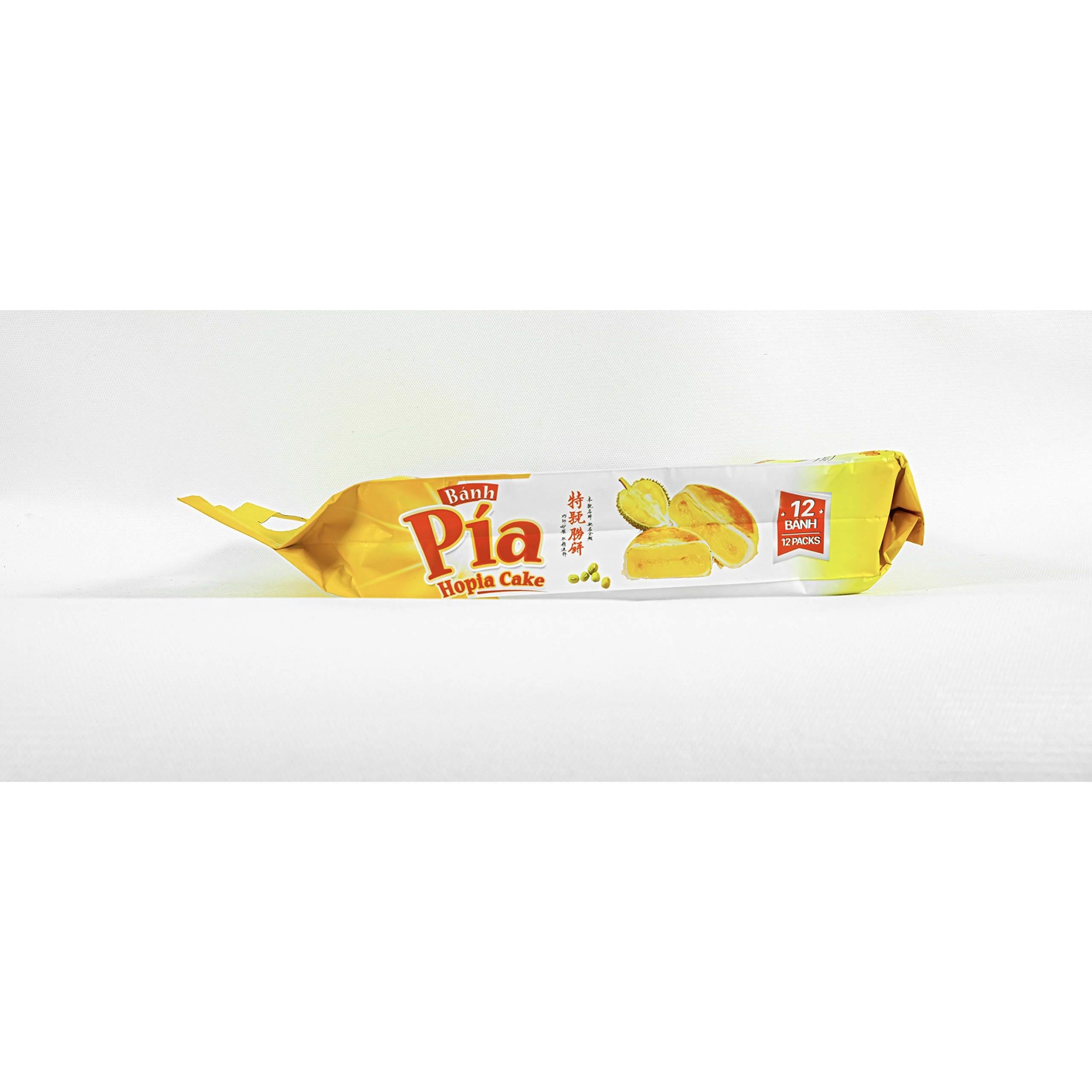 Banh Pia Pia Cake Classic Hopia Cake Tan Hue Vien – Saigon Gourmet, Mungbean and Durian Flavor, 16.8 Oz, [Pack of 1]