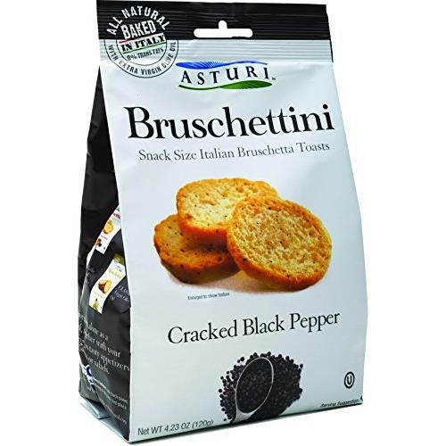 Asturi Bruschettini, Cracked Black Pepper, 4.23 Ounce
