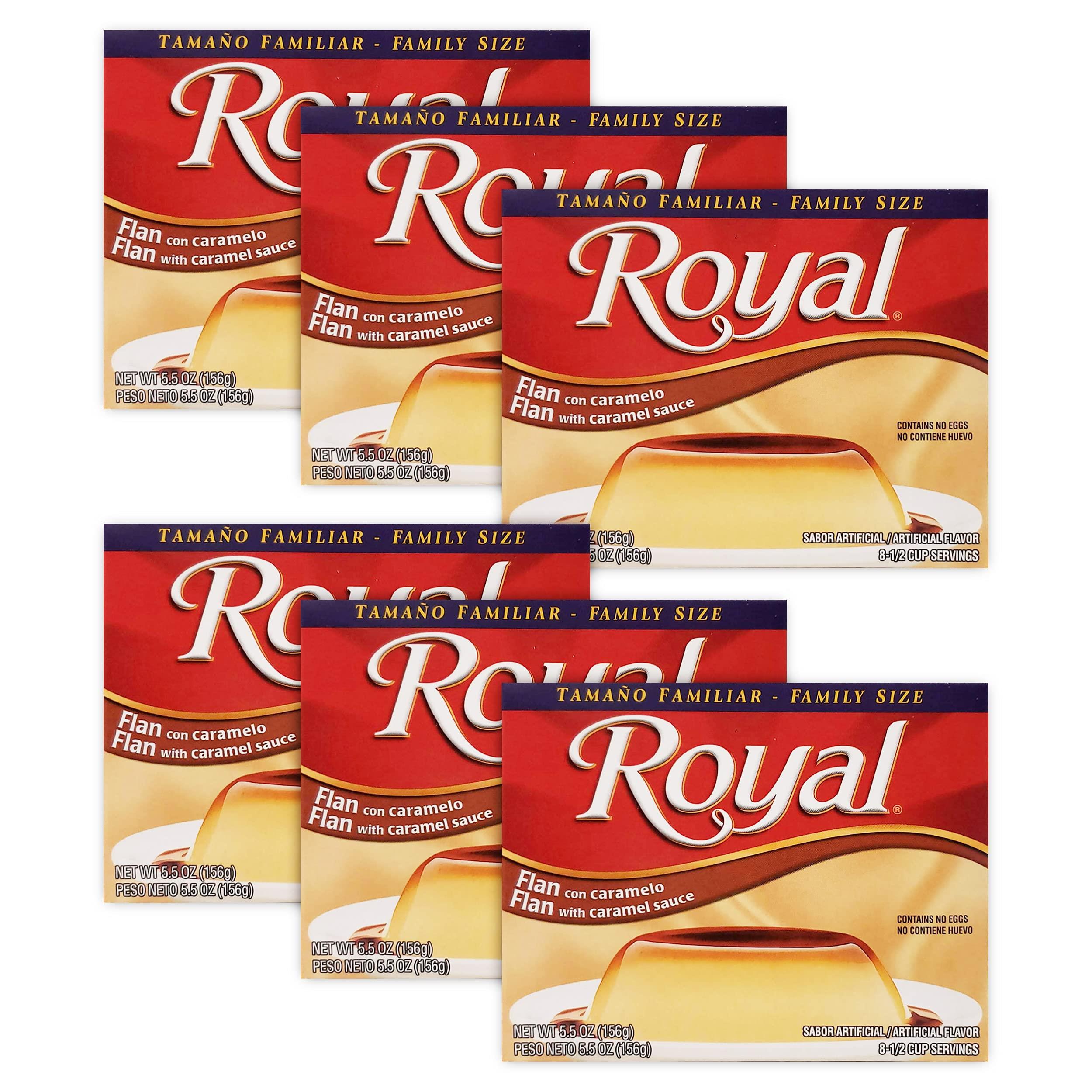 Royal Flan Mix Dessert 6 Pack - Egg Free Instant Flan Mix | Royal Flan Mix with Caramel Sauce 5.5oz