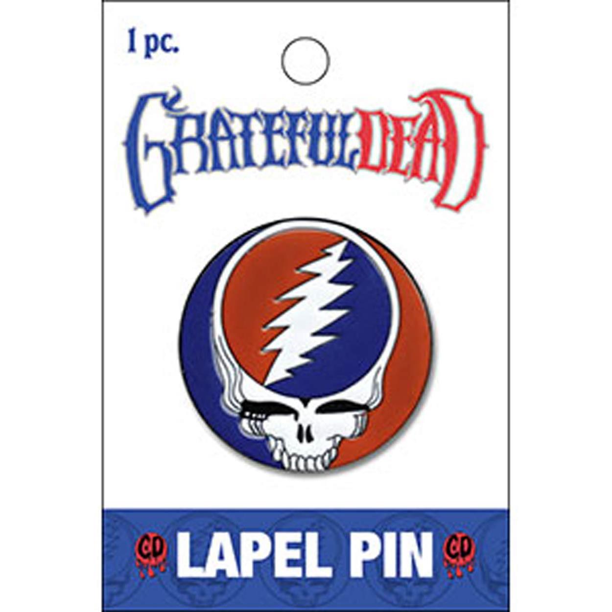 C&D Visionary Grateful Dead Sead Steal Your Face Metal Lapel Pin, Red, Blue, White