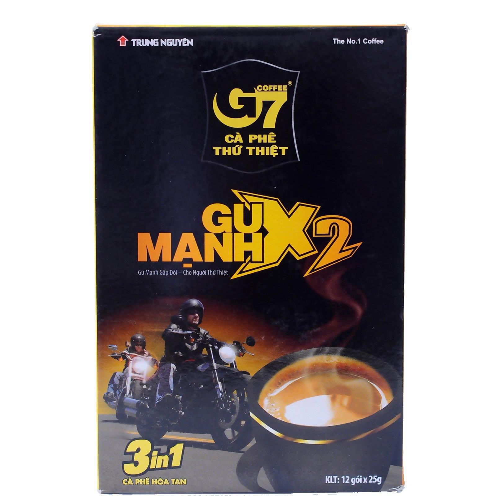 Trung Nguyen G7 Coffee Gu Manh X2, 3 in 1 Coffee, 12 Sachet 25g