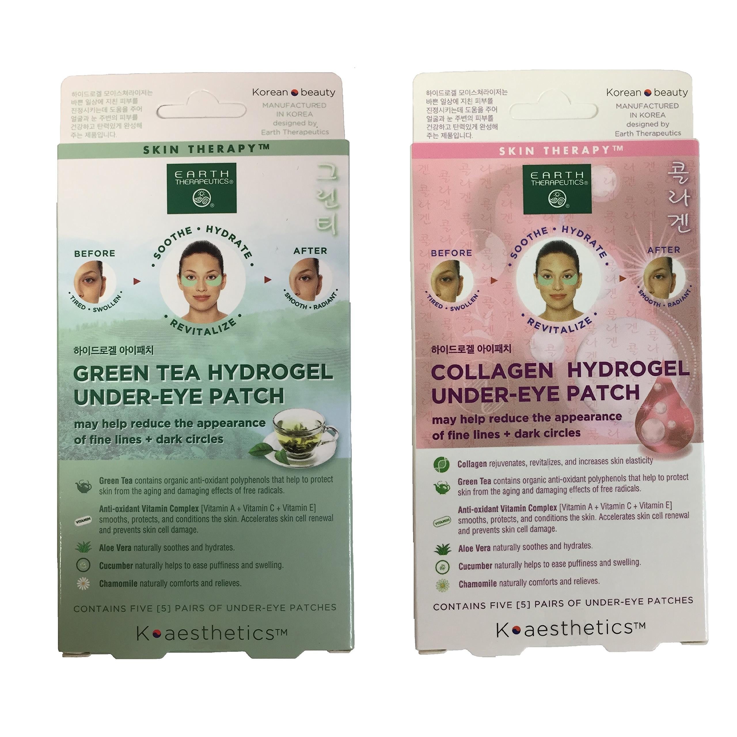 Earth Therapeutics Hydrogel Under Eye Patch, Collagen and Green Tea Bundle