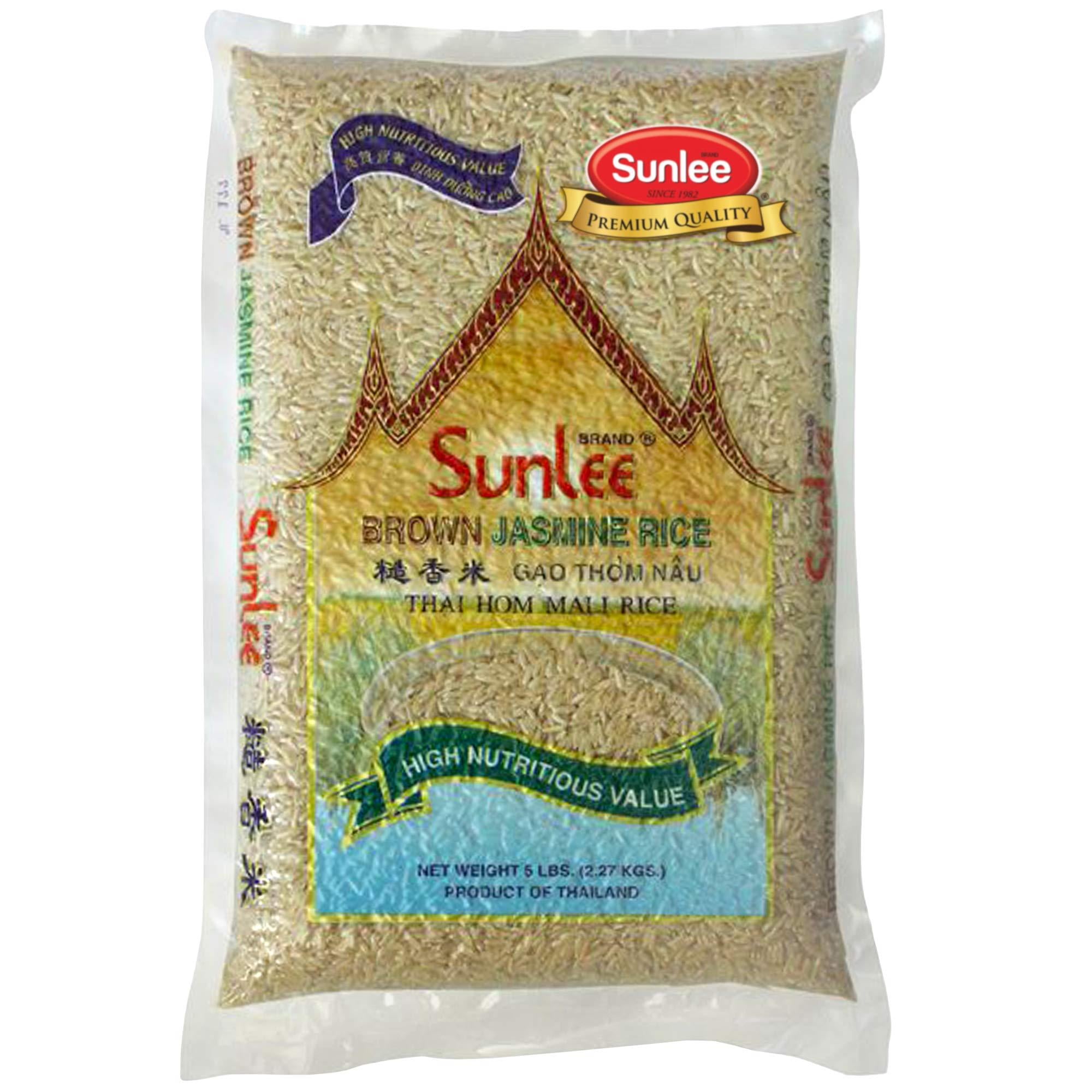 Sunlee Brown Jasmine Rice - 5 lbs Long Grain Brown Rice, Fragrant Aroma, Great for Vegans & Vegetarians, Naturally Gluten-Free