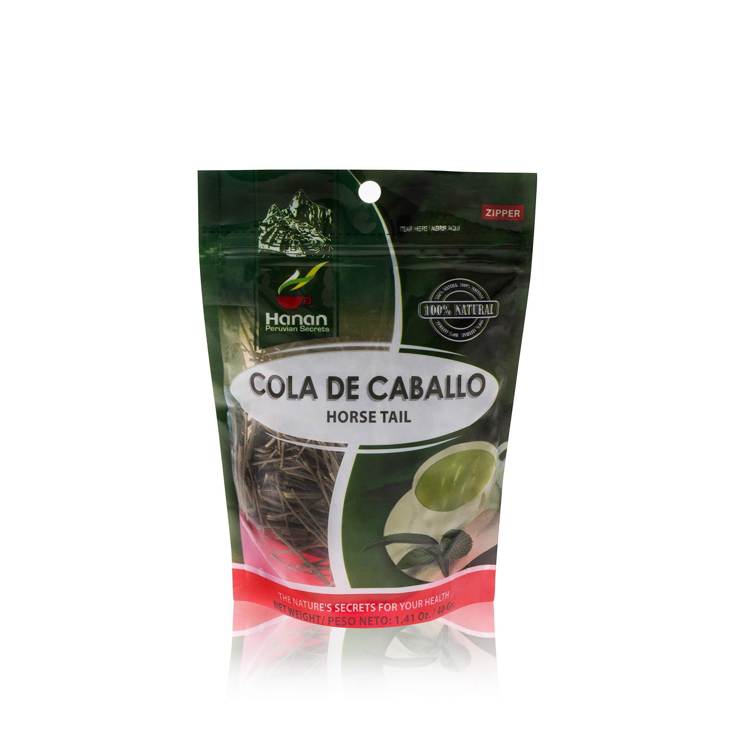 Hanan Peruvian Secrets Cola de Caballo Herbal Tea | 100% Natural Horsetail | 1.41oz / 40g | Naturally Aids in Maintaning Healthy Urinary Tract and Prostate Functions | Promotes Healthy Skin, Hair and Nails - 1 Pack