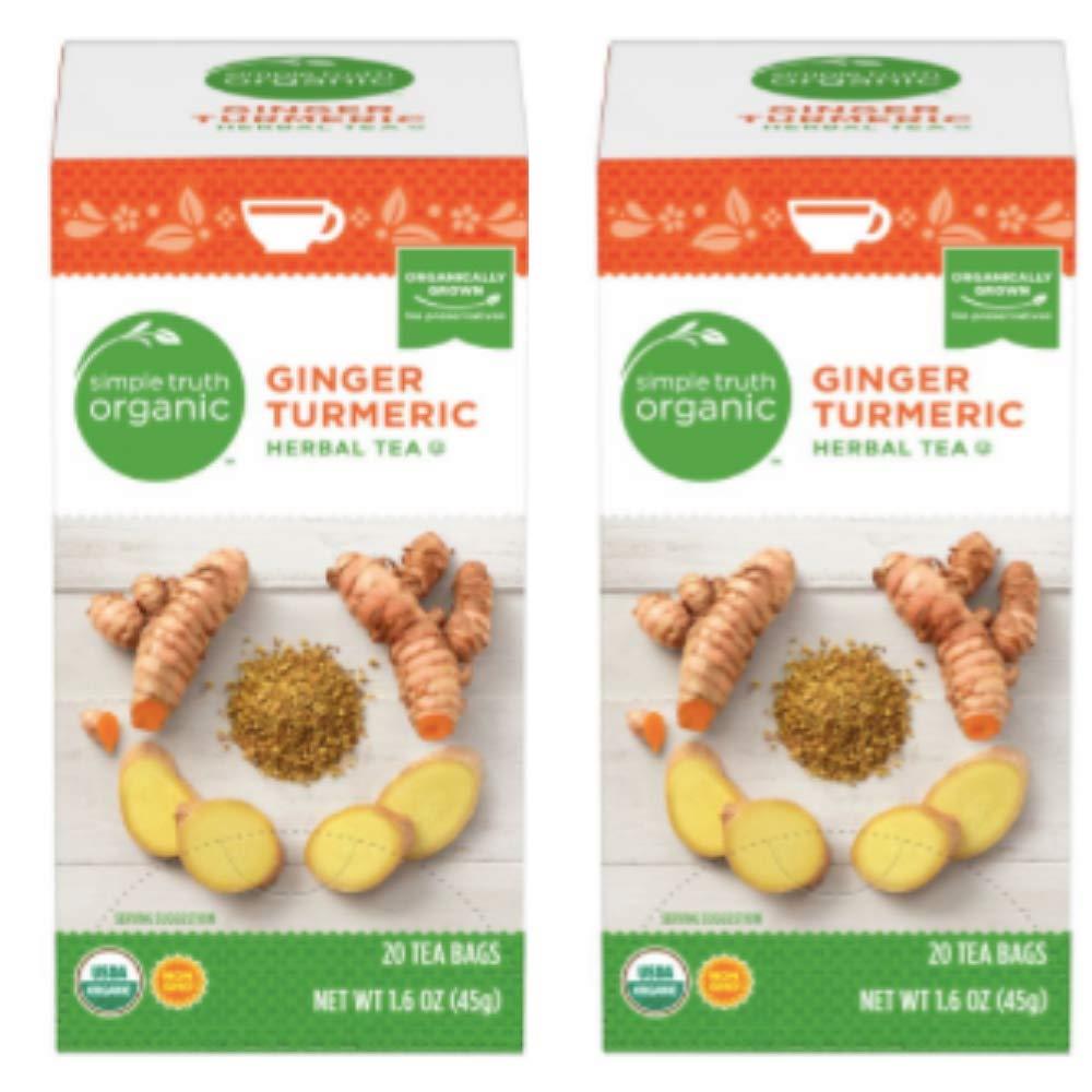Simple Truth Organic Ginger Turmeric Herbal Tea 20 ct (Pack of 2)
