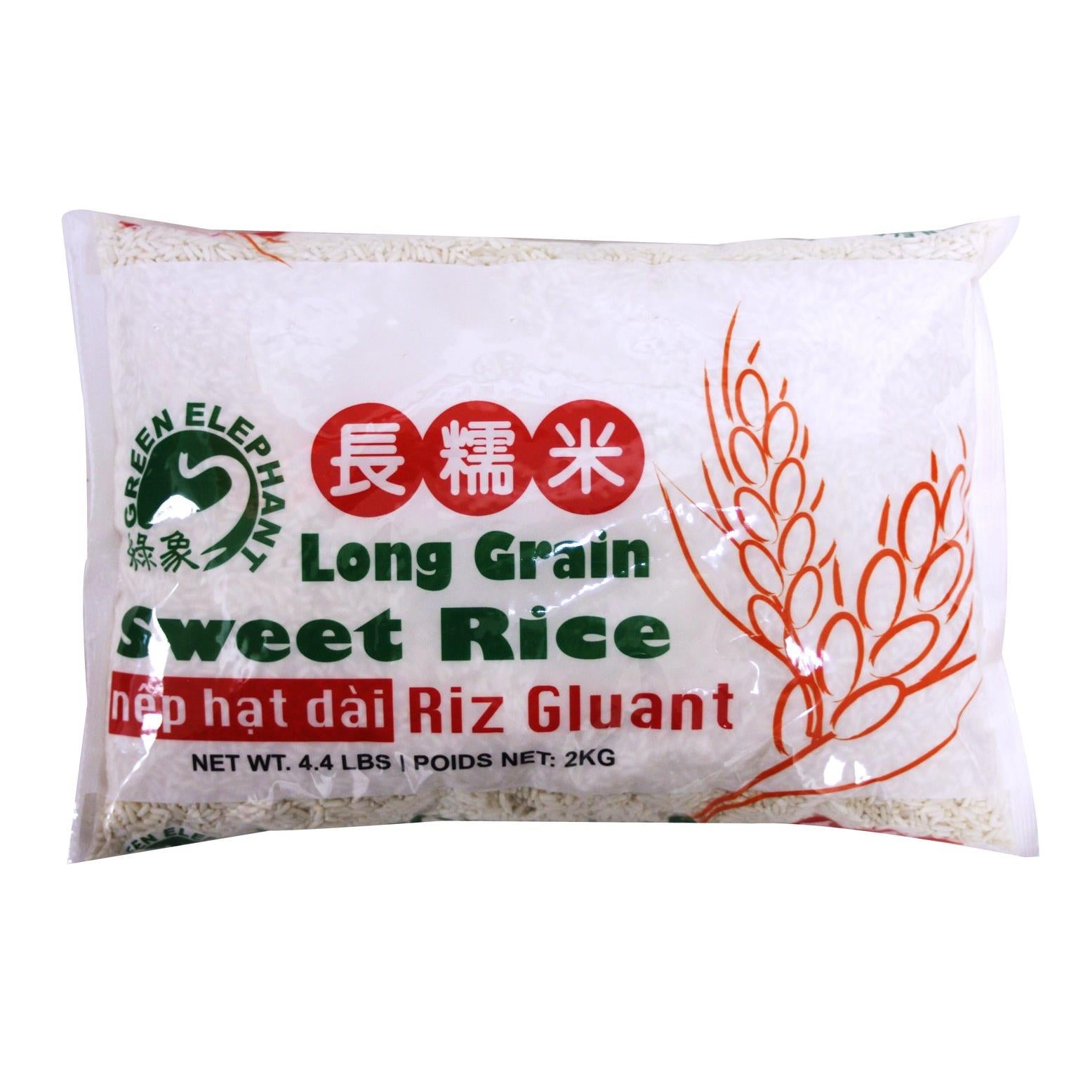 长糯米 Green Elephant Thai Pure White (Glutinous) Long Grain Sweet Rice 4.4 lbs