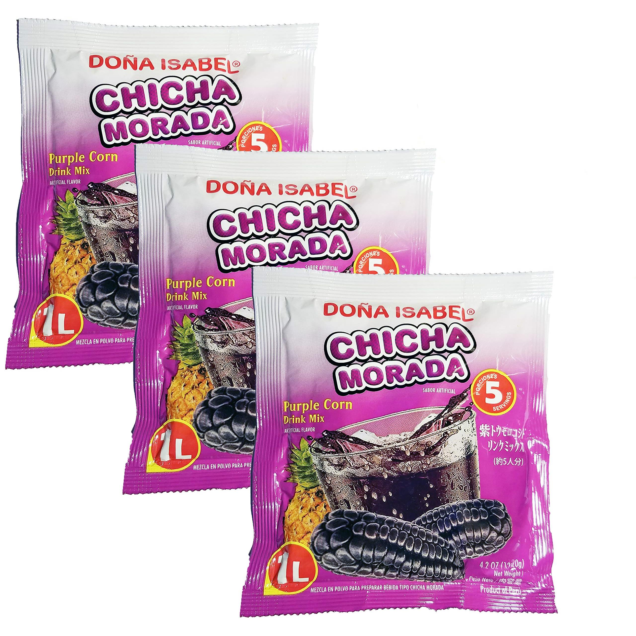 Dona Isabel Peruvian Chicha Morada Mix (Purple Corn Powder Drink Mix) - 4.2 Oz (3-Pack)
