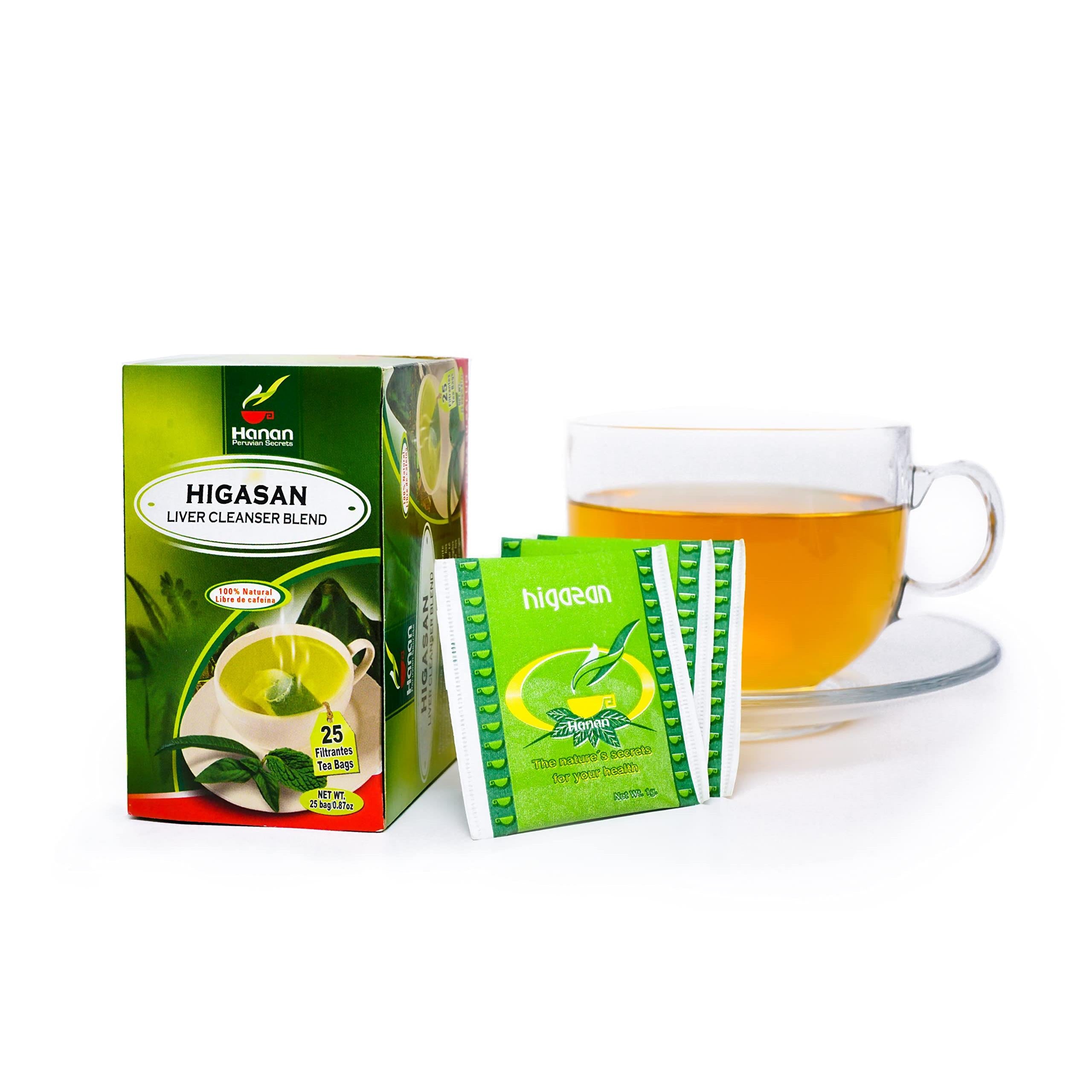 Hanan Peruvian Secrets Higasan Herbal Tea | 100% Natural Liver Cleanser | 25 Tea Bags | Naturally Aids in Cleansing the Liver and Maintaining Healthy Cholesterol Levels