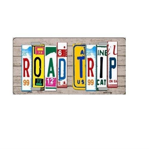 Road Trip License Plate Art Wood Pattern Novelty License Plate Tag Sign …