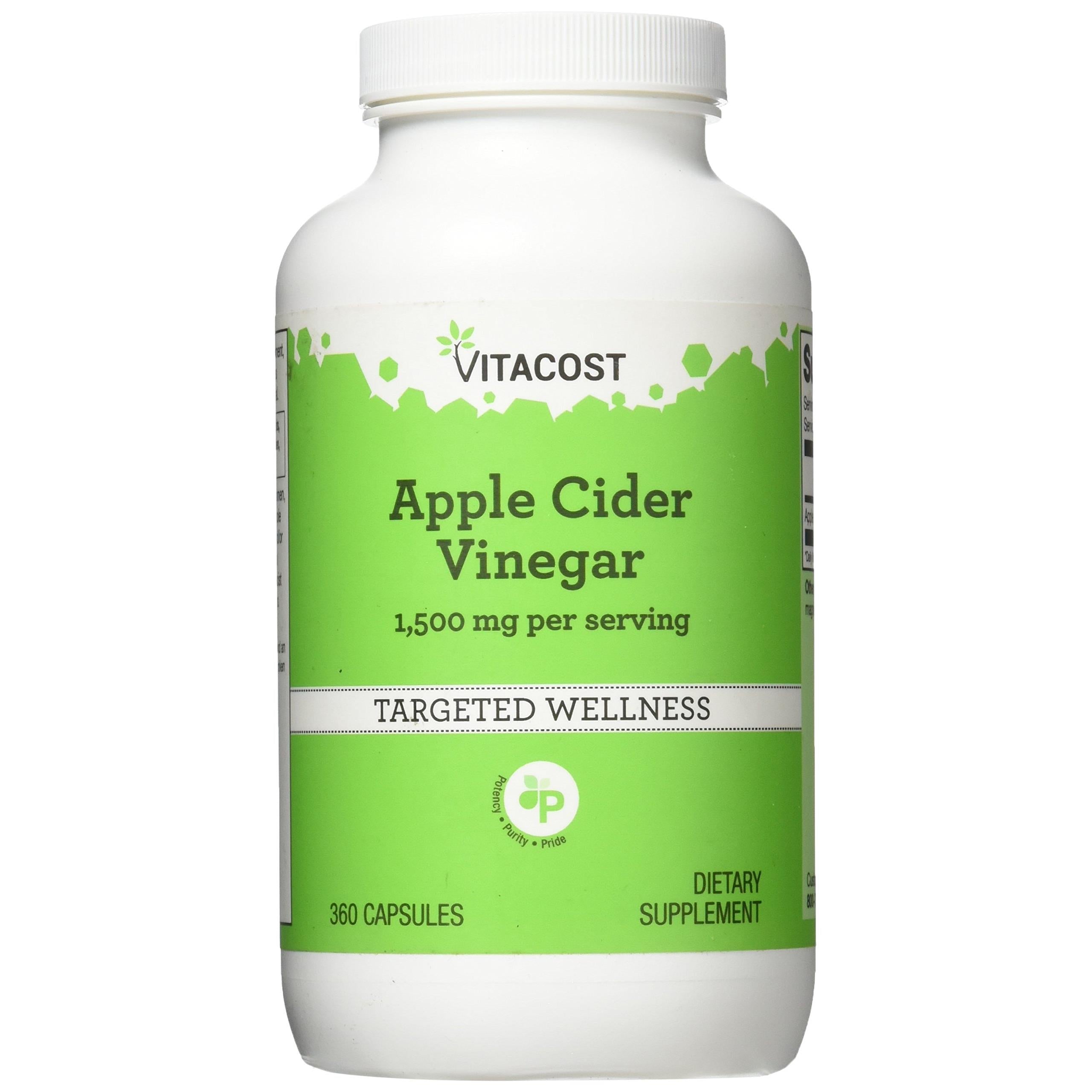 Vitacost Apple Cider Vinegar - 1,500 mg per Serving - 360 Capsules