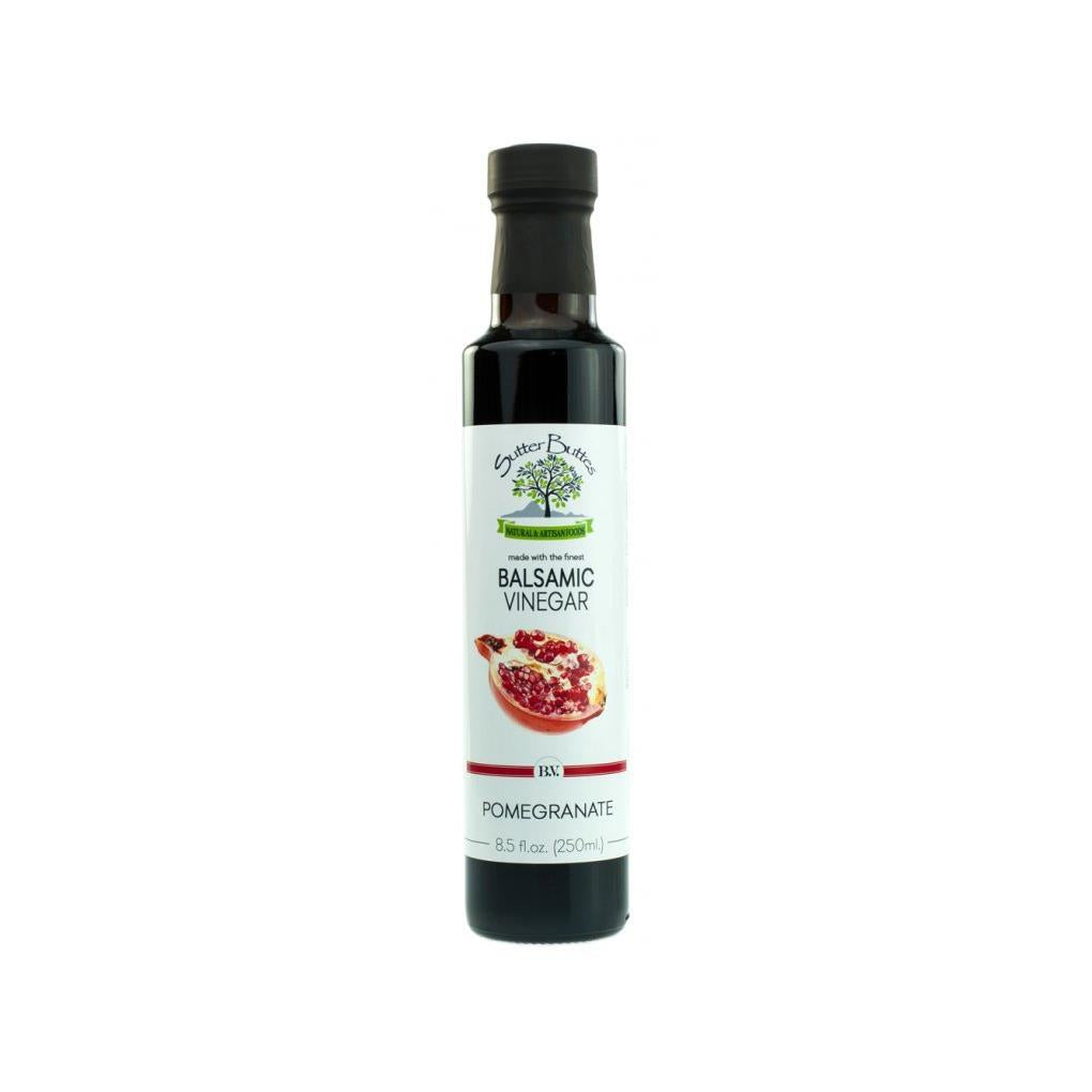 Sutter Buttes Balsamic Vinegar – Pomegranate Infused (250ml bottle), Artisan Italian Grape Must Reduction Balsamic Vinegar, Handcrafted Premium Thick and Sweet Golden Aged Vinegar