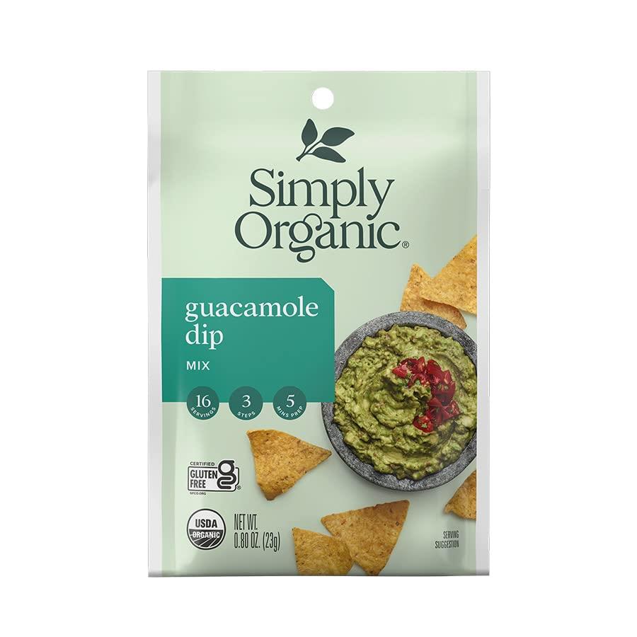 Simply Organic Guacamole Dip, Certified Organic, Gluten-Free | 0.8 oz | Pack of 2