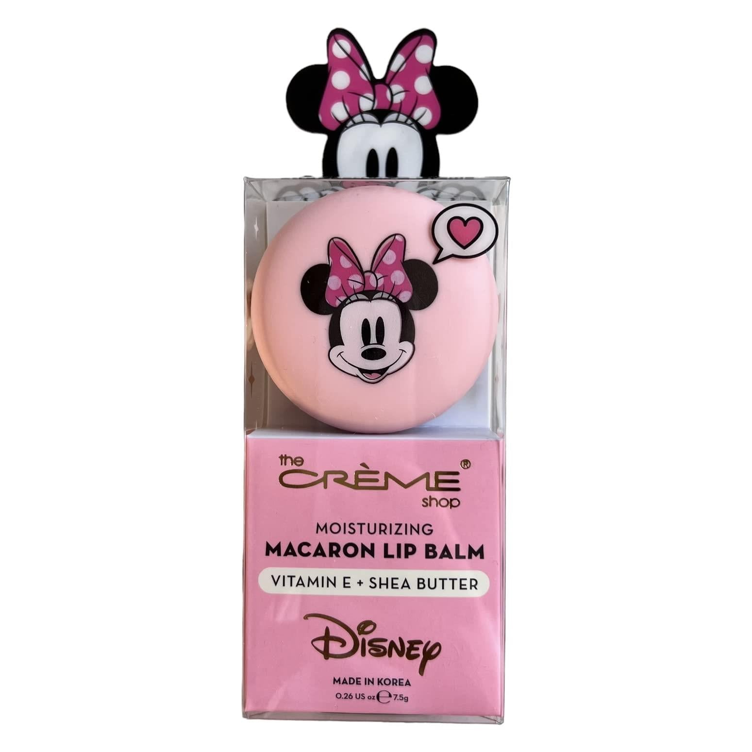The Crème Shop x Disney Macaron Lip Balm Minnie Mouse Strawberries and Crème Pink Korean Scented Pocket Portable Vitamin E Shea Butter